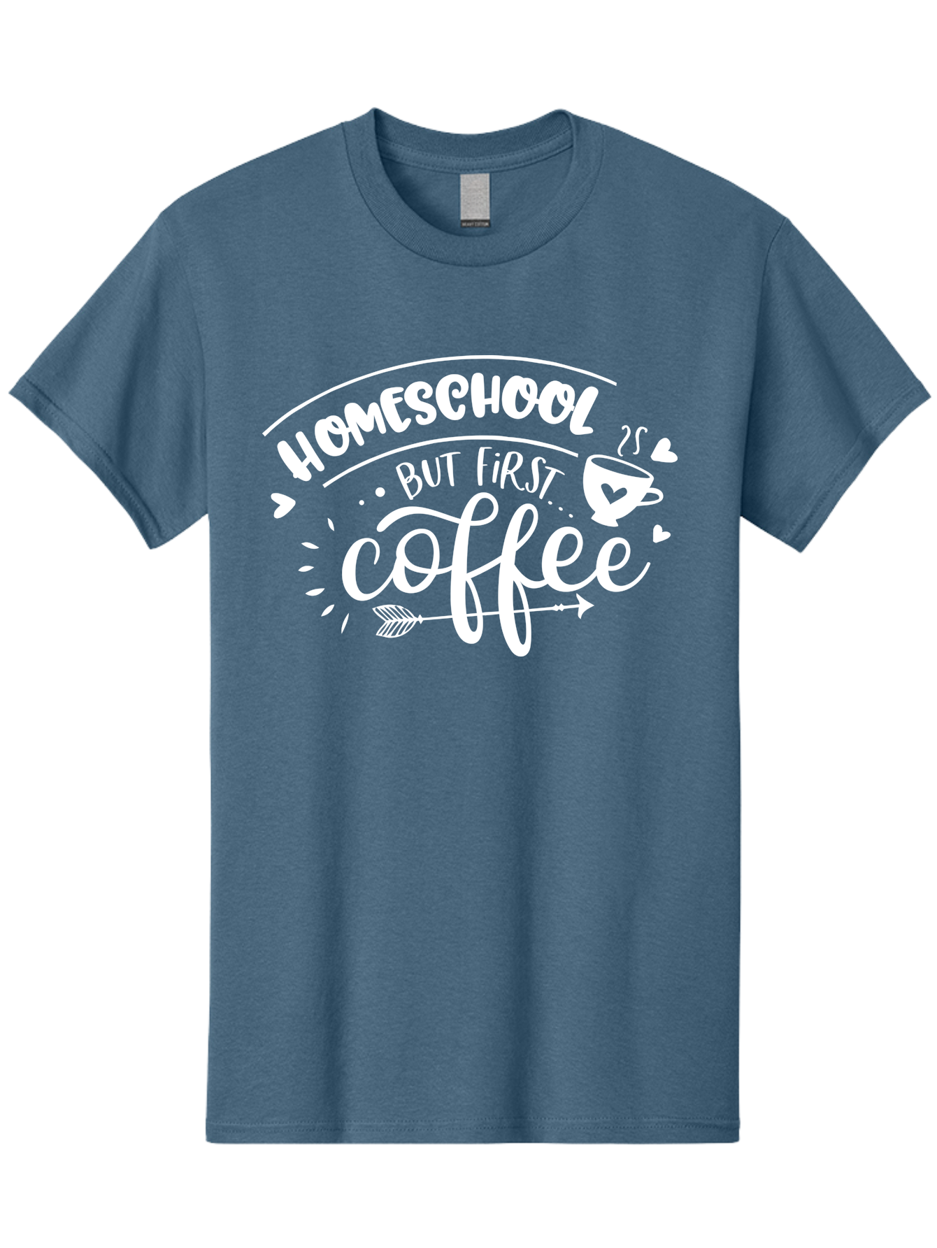 Homeschool-But-First-Coffee Men'S Graphic Tee, 100% Cotton, Comfortable Casual Summer Wear, Machine Washable, Homeschool Humor, Coffee Lover, Homeschooling Parents, Funny Quote, Morning Motivation, Coffee Fueled, Parenting Life, Aab335