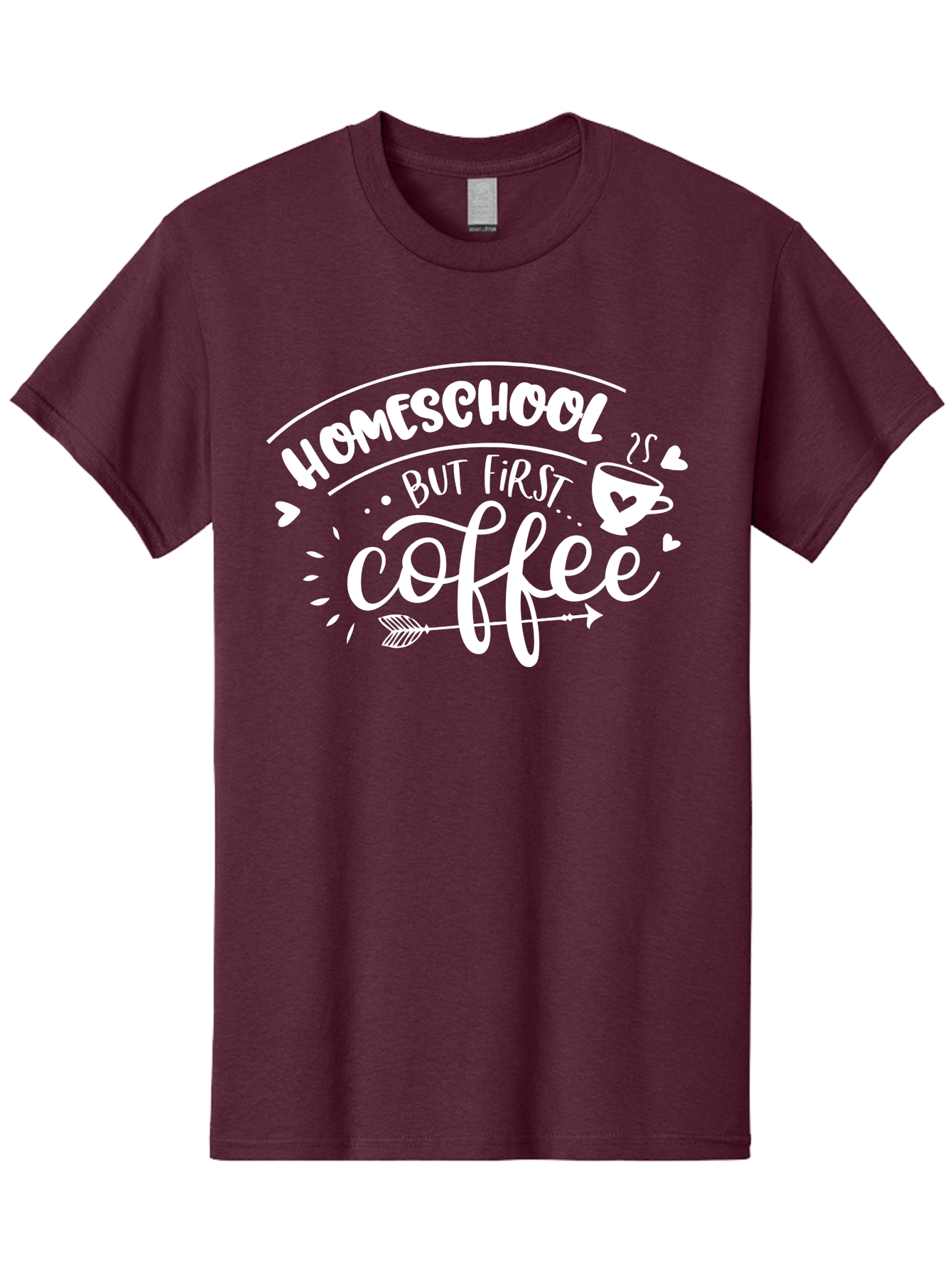 Homeschool-But-First-Coffee Men'S Graphic Tee, 100% Cotton, Comfortable Casual Summer Wear, Machine Washable, Homeschool Humor, Coffee Lover, Homeschooling Parents, Funny Quote, Morning Motivation, Coffee Fueled, Parenting Life, Aab335