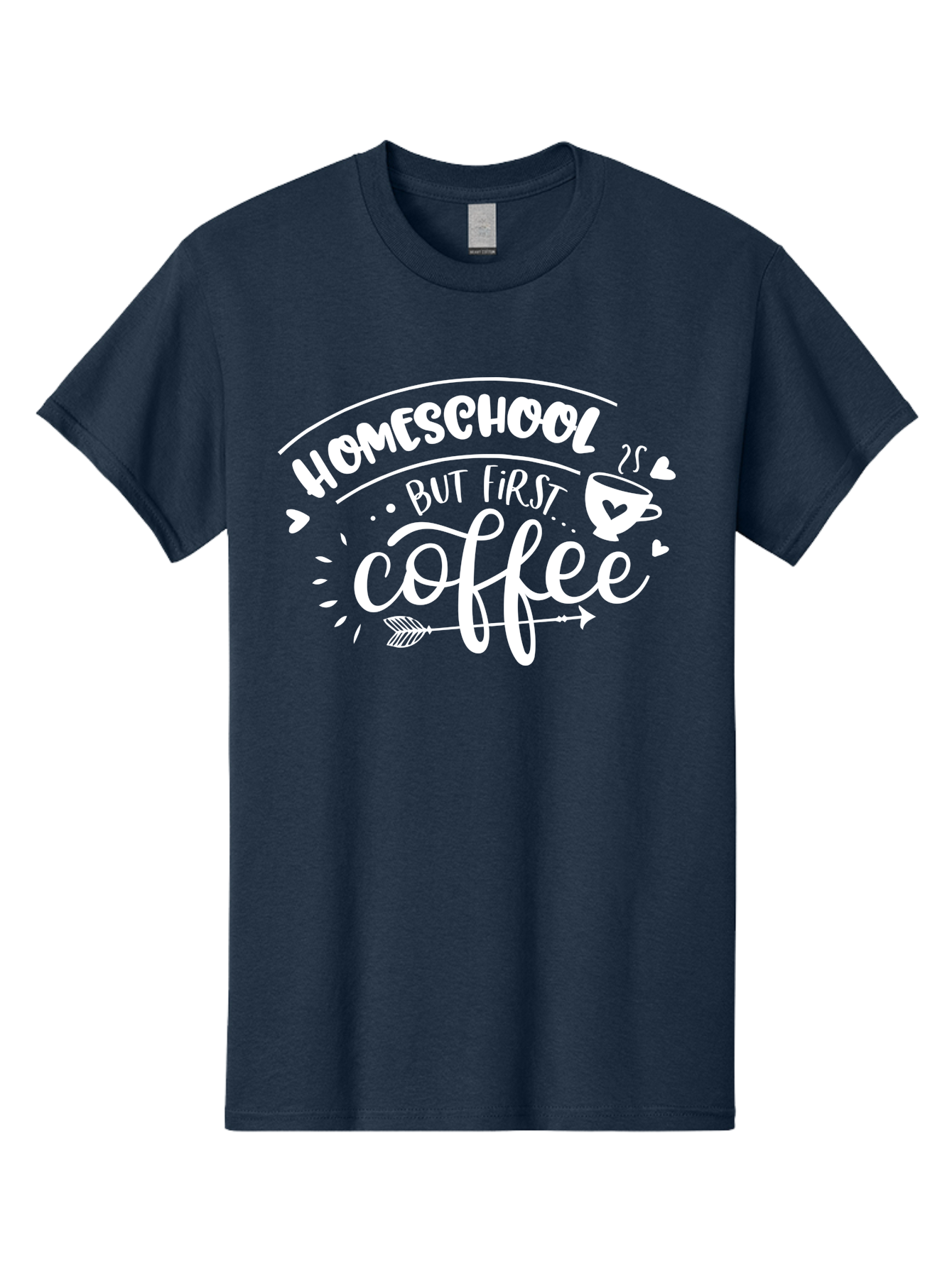 Homeschool-But-First-Coffee Men'S Graphic Tee, 100% Cotton, Comfortable Casual Summer Wear, Machine Washable, Homeschool Humor, Coffee Lover, Homeschooling Parents, Funny Quote, Morning Motivation, Coffee Fueled, Parenting Life, Aab335