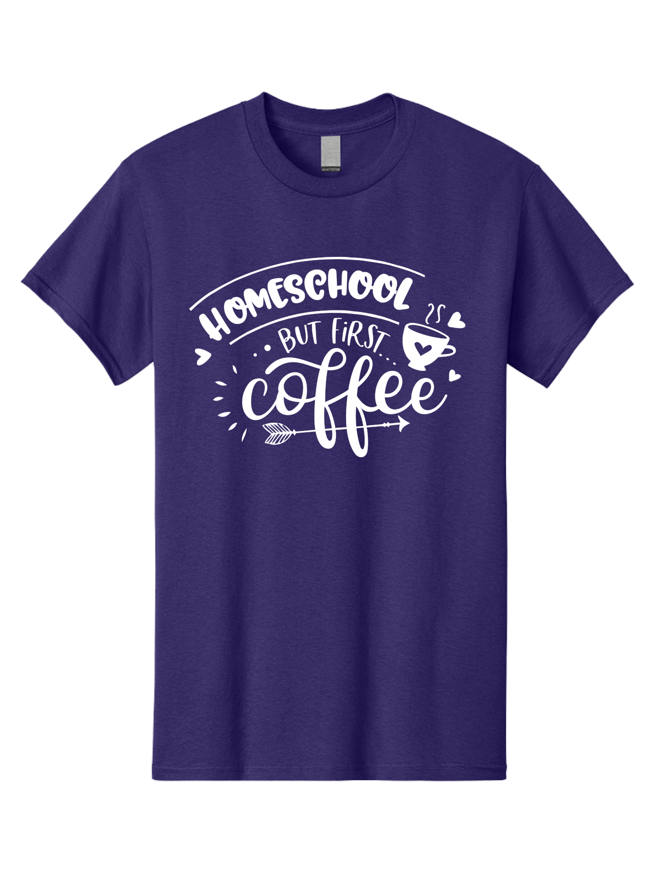 Homeschool-But-First-Coffee Men'S Graphic Tee, 100% Cotton, Comfortable Casual Summer Wear, Machine Washable, Homeschool Humor, Coffee Lover, Homeschooling Parents, Funny Quote, Morning Motivation, Coffee Fueled, Parenting Life, Aab335