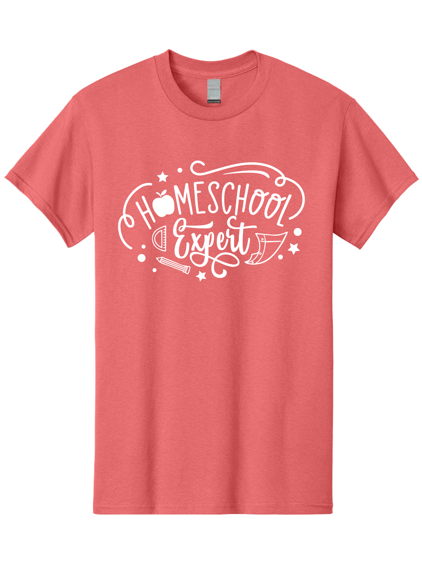 Homeschool-Expert-1 Men'S Graphic Tee, 100% Cotton, Comfortable Casual Summer Wear, Machine Washable, Homeschooling, Education, Learning, Teaching, Expert, School Supplies, Pencil, Apple, Megaphone, Homeschool Expert Aab336