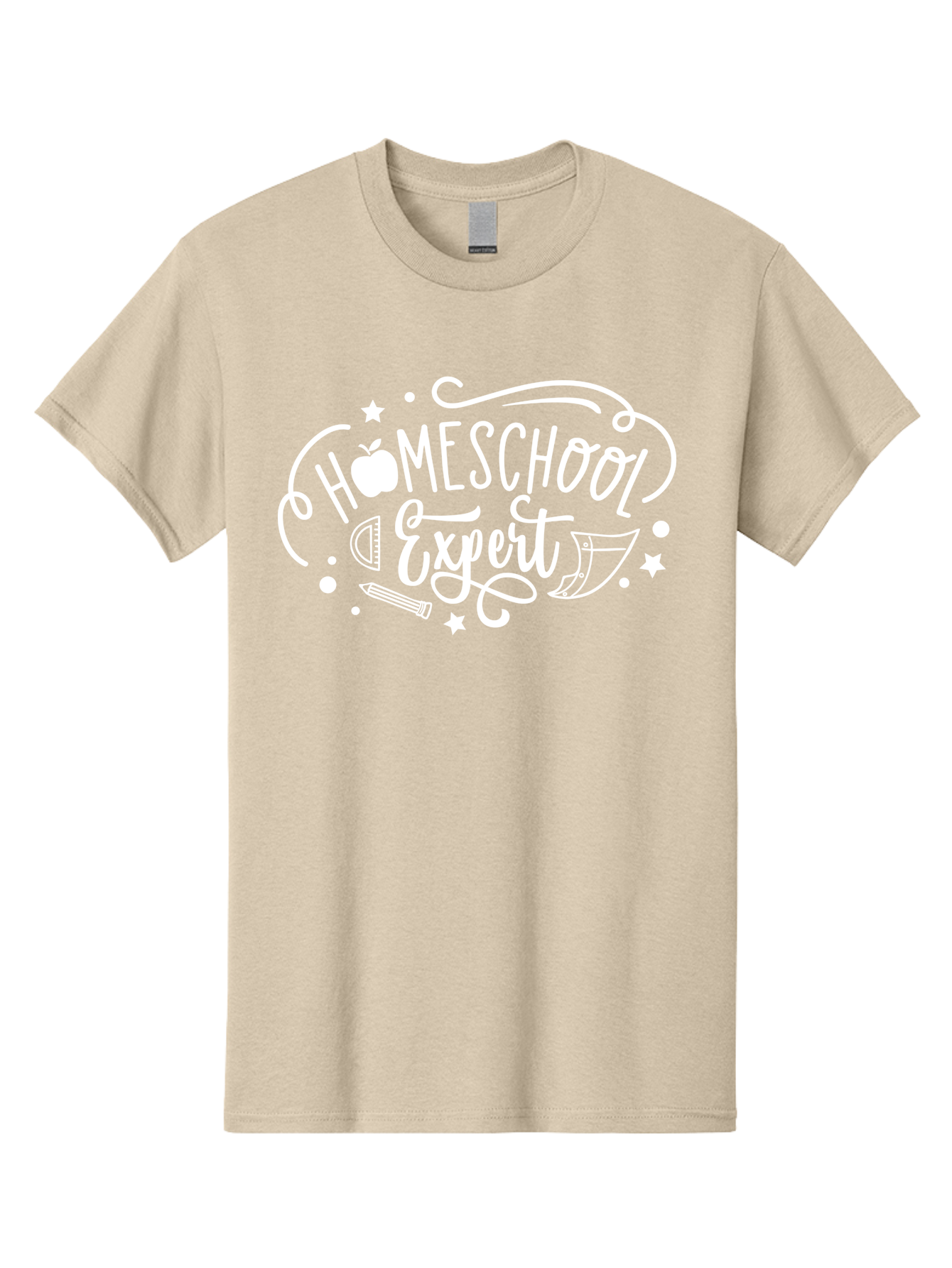 Homeschool-Expert-1 Men'S Graphic Tee, 100% Cotton, Comfortable Casual Summer Wear, Machine Washable, Homeschooling, Education, Learning, Teaching, Expert, School Supplies, Pencil, Apple, Megaphone, Homeschool Expert Aab336