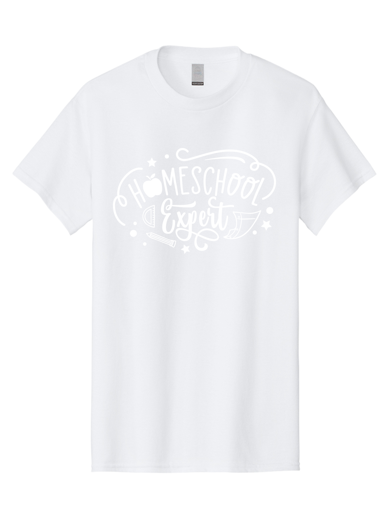Homeschool-Expert-1 Men'S Graphic Tee, 100% Cotton, Comfortable Casual Summer Wear, Machine Washable, Homeschooling, Education, Learning, Teaching, Expert, School Supplies, Pencil, Apple, Megaphone, Homeschool Expert Aab336