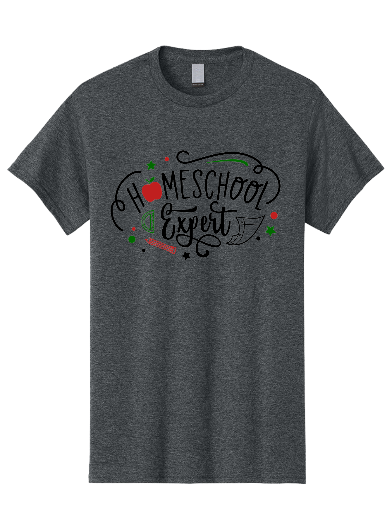 Homeschool-Expert-3 Men'S Graphic Tee, 100% Cotton, Comfortable Casual Summer Wear, Machine Washable, Homeschool Expert, Learning Resources, Educational Tools, Apple For Teacher, Pencils, Stars, Swirls, Creative Learning, Homeschooling, Aab338