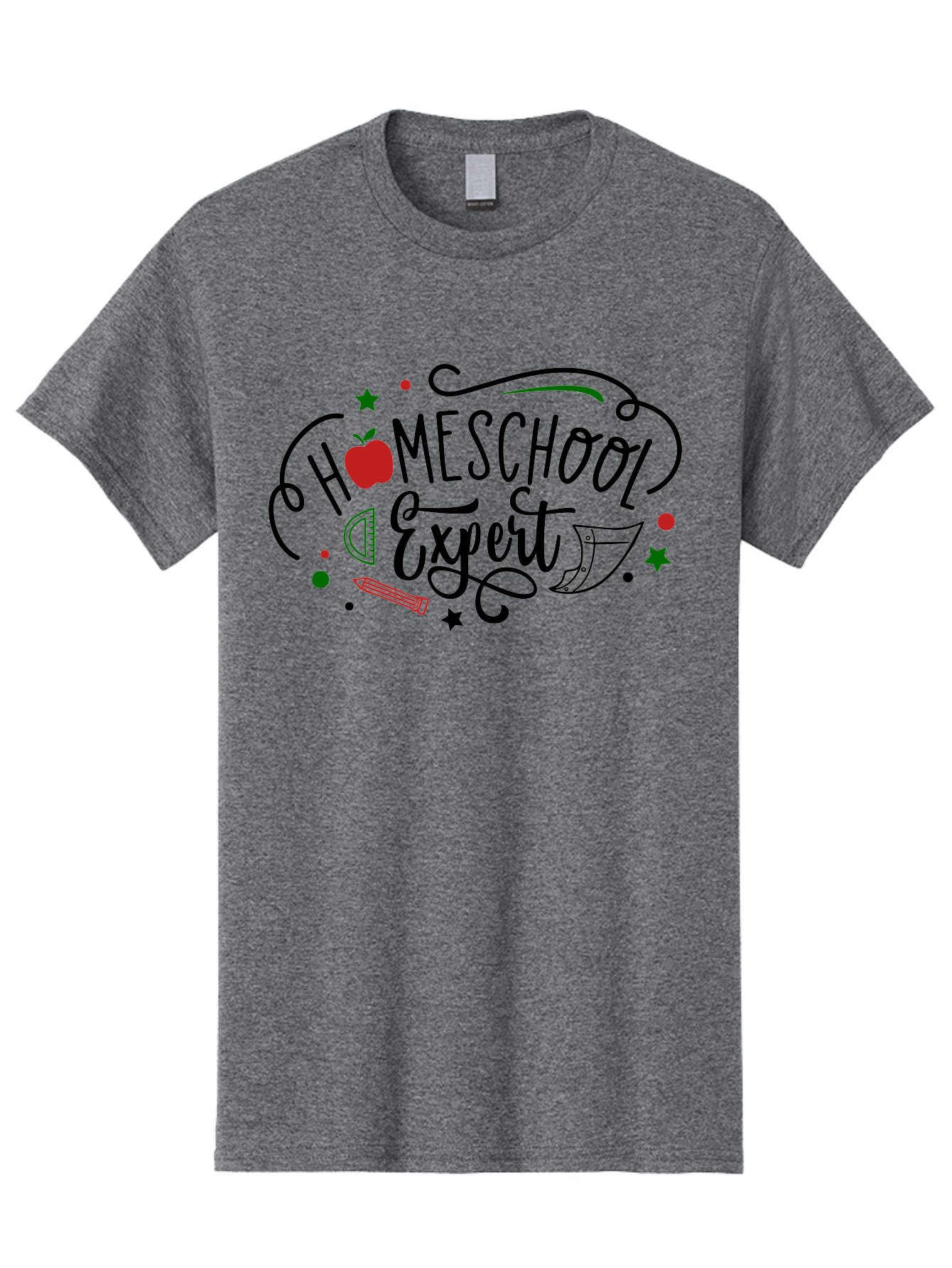 Homeschool-Expert-3 Men'S Graphic Tee, 100% Cotton, Comfortable Casual Summer Wear, Machine Washable, Homeschool Expert, Learning Resources, Educational Tools, Apple For Teacher, Pencils, Stars, Swirls, Creative Learning, Homeschooling, Aab338