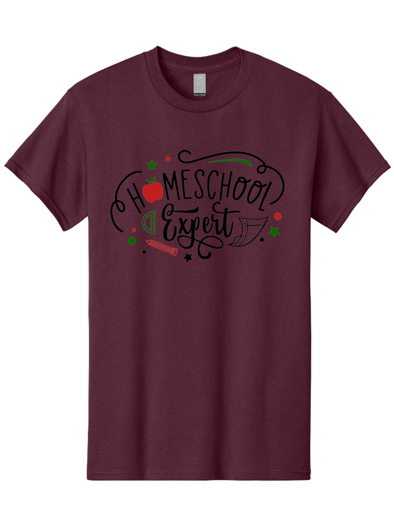 Homeschool-Expert-3 Men'S Graphic Tee, 100% Cotton, Comfortable Casual Summer Wear, Machine Washable, Homeschool Expert, Learning Resources, Educational Tools, Apple For Teacher, Pencils, Stars, Swirls, Creative Learning, Homeschooling, Aab338