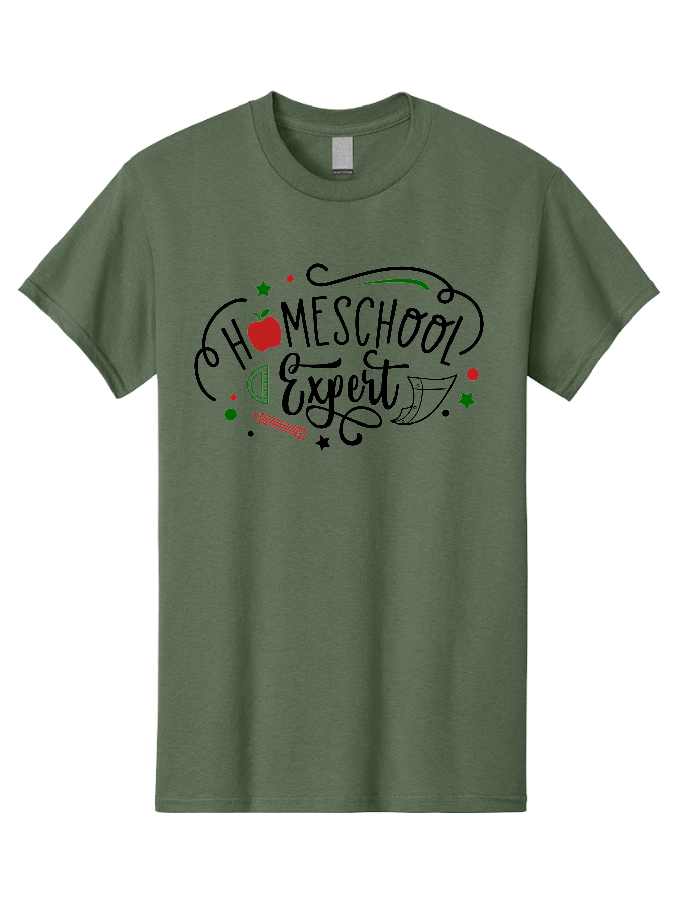 Homeschool-Expert-3 Men'S Graphic Tee, 100% Cotton, Comfortable Casual Summer Wear, Machine Washable, Homeschool Expert, Learning Resources, Educational Tools, Apple For Teacher, Pencils, Stars, Swirls, Creative Learning, Homeschooling, Aab338