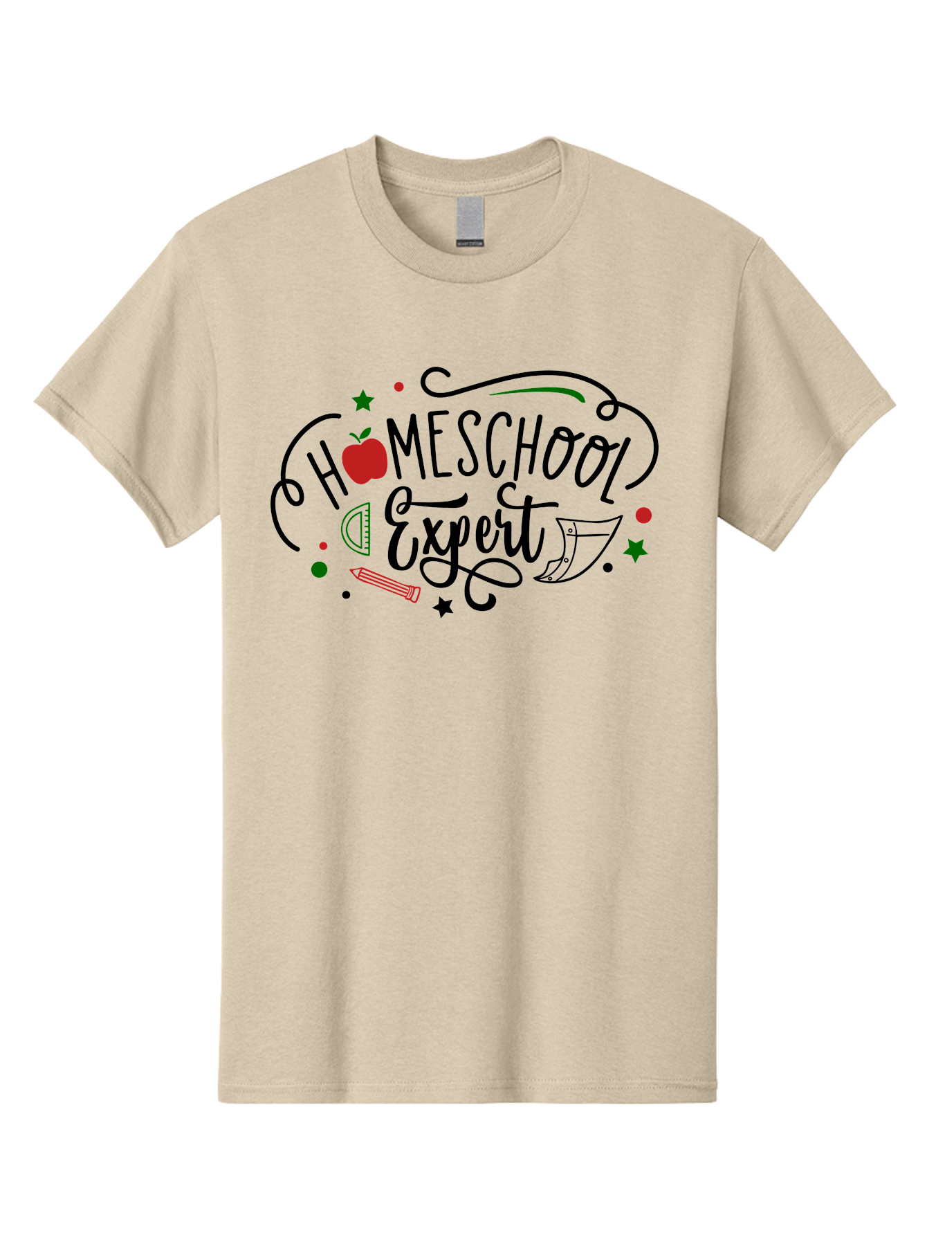 Homeschool-Expert-3 Men'S Graphic Tee, 100% Cotton, Comfortable Casual Summer Wear, Machine Washable, Homeschool Expert, Learning Resources, Educational Tools, Apple For Teacher, Pencils, Stars, Swirls, Creative Learning, Homeschooling, Aab338
