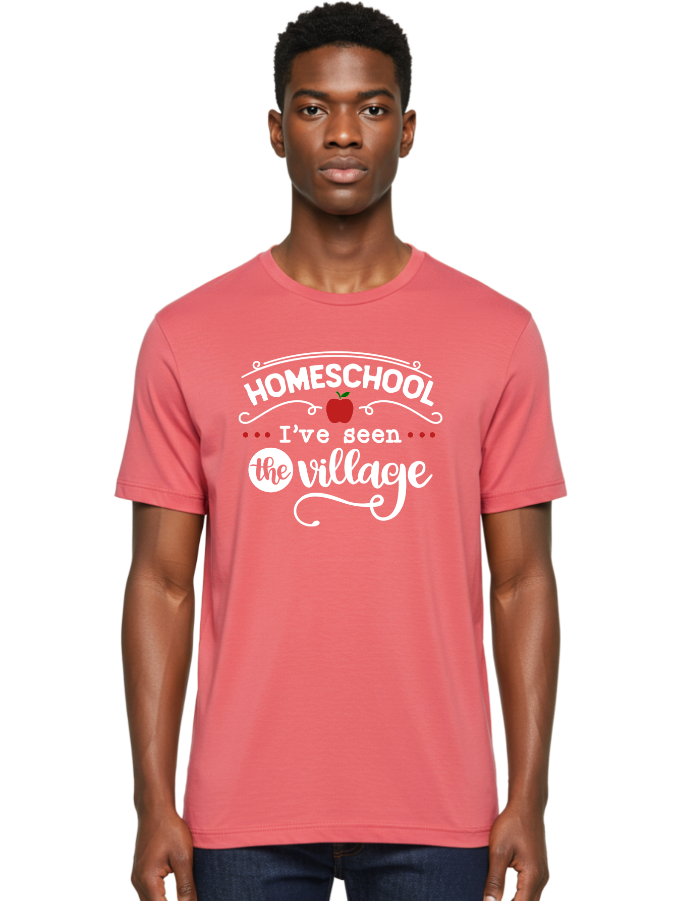 Homeschool-I-Ve-Seen-The-Village-2 Men'S Graphic Tee, 100% Cotton, Comfortable Casual Summer Wear, Machine Washable, Homeschool, Alternative Education, Village Community, Personalized Learning, Homeschooling Parents, Educational Freedom, Aab343