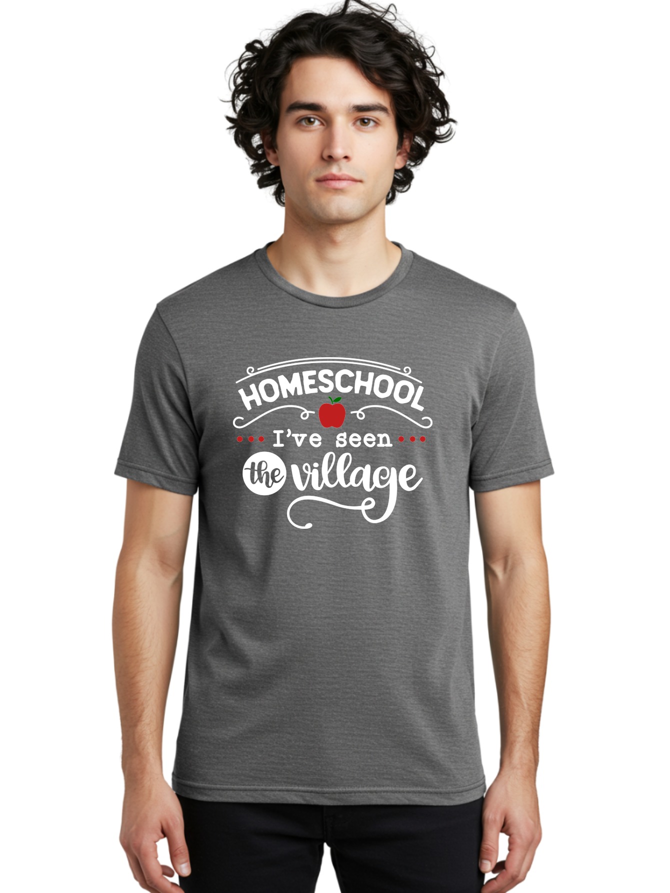 Homeschool-I-Ve-Seen-The-Village-2 Men'S Graphic Tee, 100% Cotton, Comfortable Casual Summer Wear, Machine Washable, Homeschool, Alternative Education, Village Community, Personalized Learning, Homeschooling Parents, Educational Freedom, Aab343