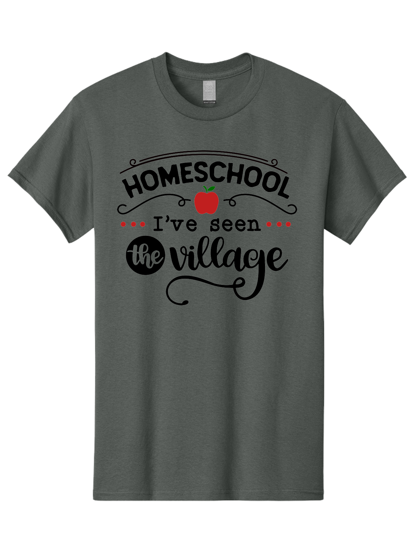 Homeschool-I-Ve-Seen-The-Village-3 Men'S Graphic Tee, 100% Cotton, Comfortable Casual Summer Wear, Machine Washable, Homeschool, Homeschooling, Village, Education, Learning, Parenting, Teaching, Homeschool Mom, Alternative Education, Aab344