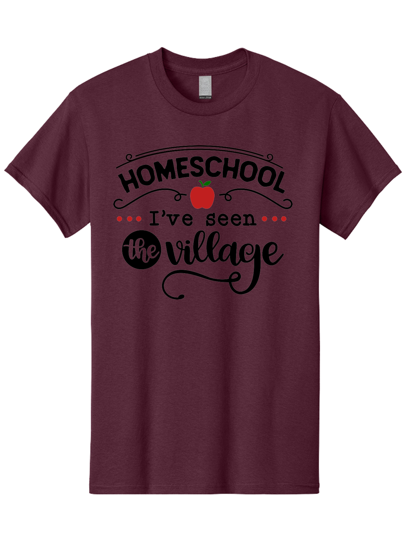 Homeschool-I-Ve-Seen-The-Village-3 Men'S Graphic Tee, 100% Cotton, Comfortable Casual Summer Wear, Machine Washable, Homeschool, Homeschooling, Village, Education, Learning, Parenting, Teaching, Homeschool Mom, Alternative Education, Aab344