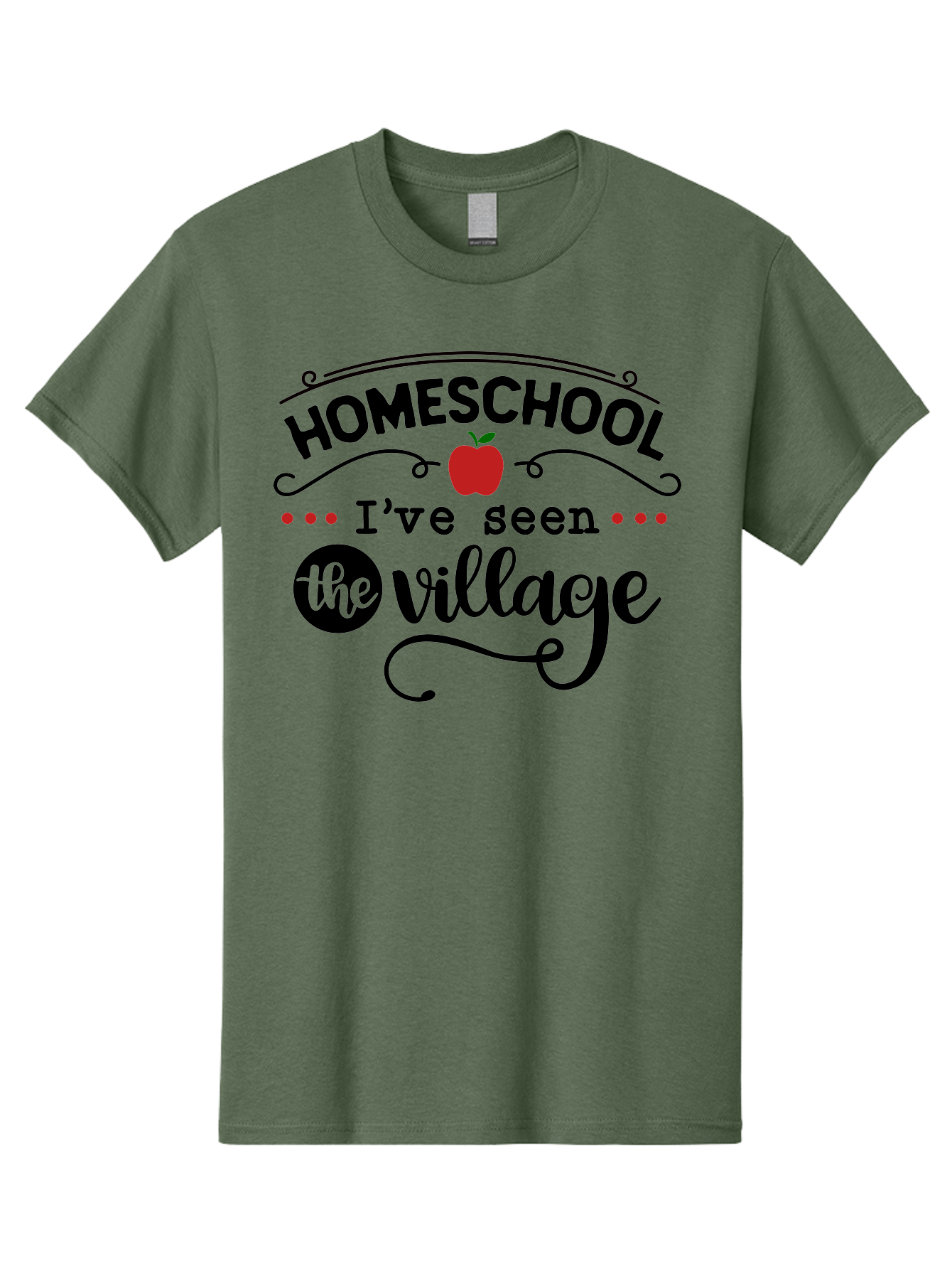 Homeschool-I-Ve-Seen-The-Village-3 Men'S Graphic Tee, 100% Cotton, Comfortable Casual Summer Wear, Machine Washable, Homeschool, Homeschooling, Village, Education, Learning, Parenting, Teaching, Homeschool Mom, Alternative Education, Aab344
