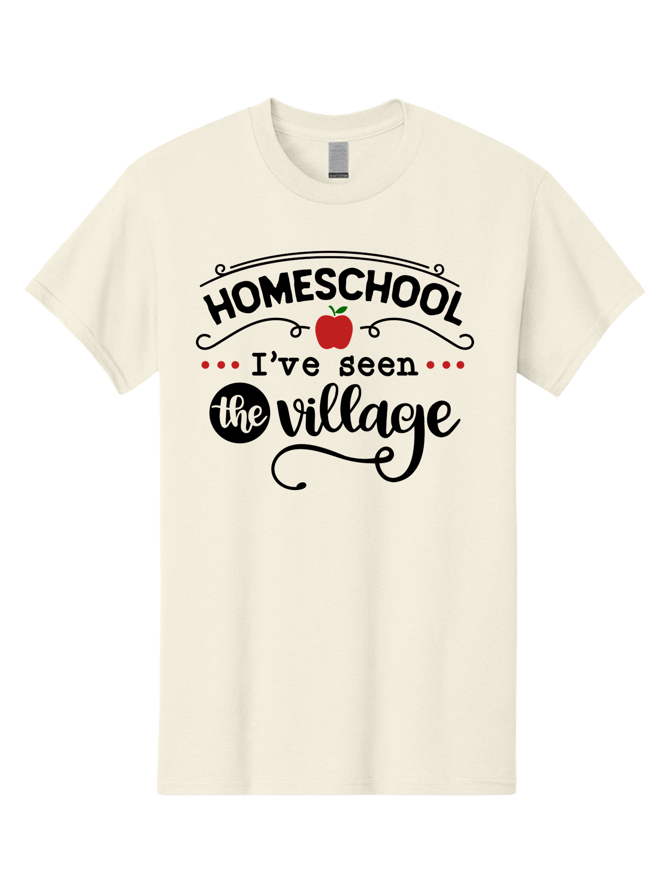 Homeschool-I-Ve-Seen-The-Village-3 Men'S Graphic Tee, 100% Cotton, Comfortable Casual Summer Wear, Machine Washable, Homeschool, Homeschooling, Village, Education, Learning, Parenting, Teaching, Homeschool Mom, Alternative Education, Aab344