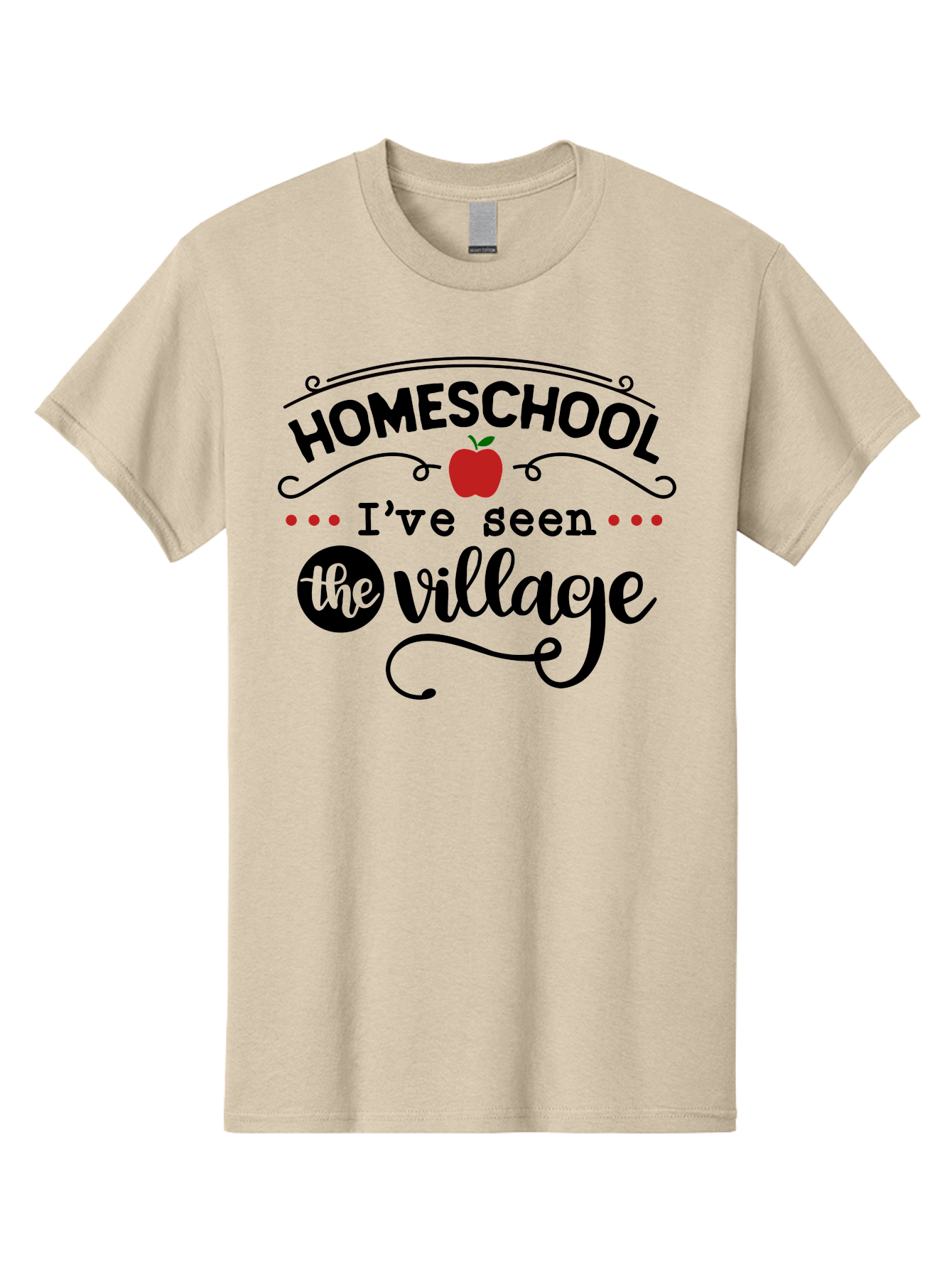 Homeschool-I-Ve-Seen-The-Village-3 Men'S Graphic Tee, 100% Cotton, Comfortable Casual Summer Wear, Machine Washable, Homeschool, Homeschooling, Village, Education, Learning, Parenting, Teaching, Homeschool Mom, Alternative Education, Aab344