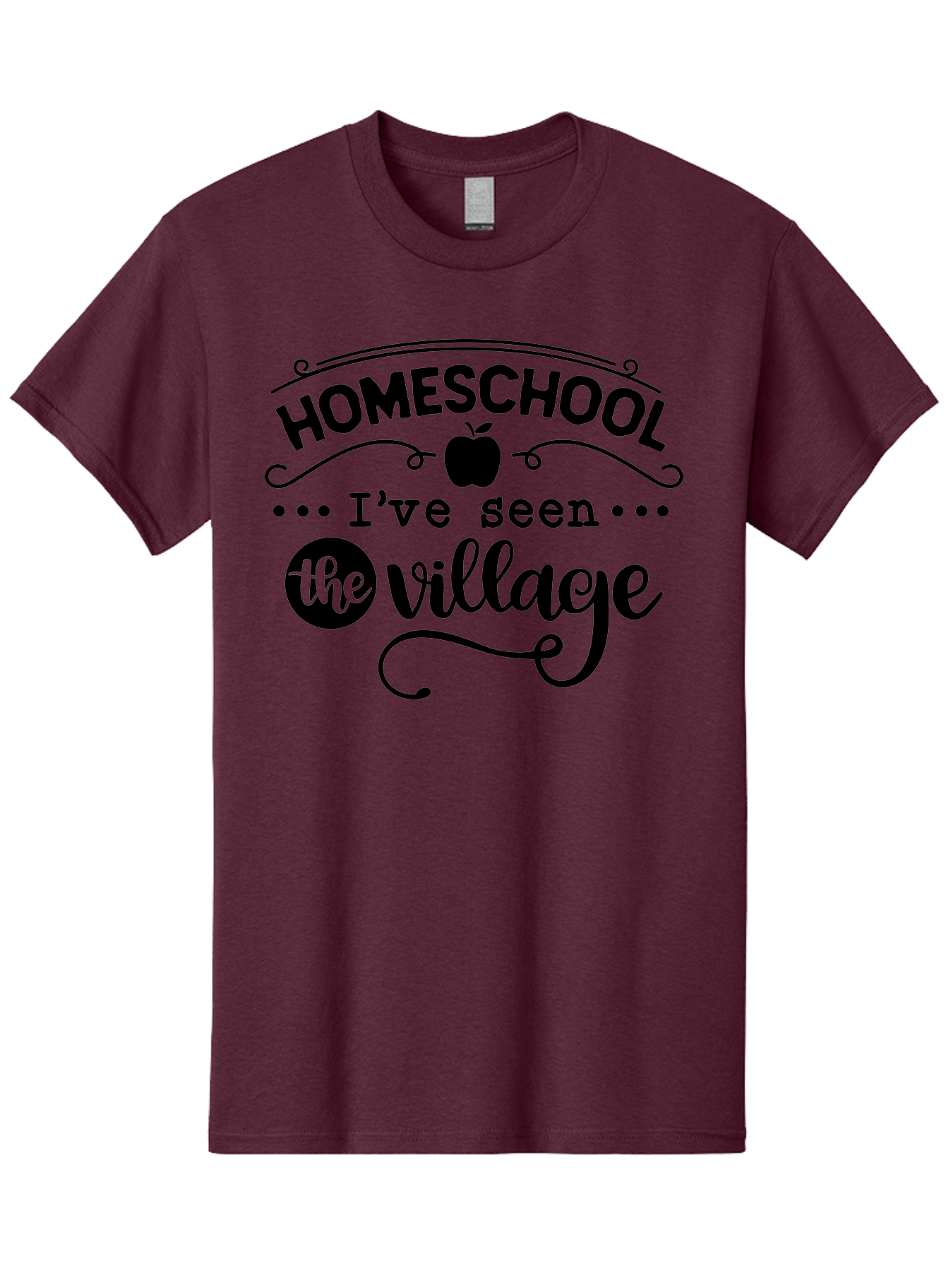 Homeschool-I-Ve-Seen-The-Village Men'S Graphic Tee, 100% Cotton, Comfortable Casual Summer Wear, Machine Washable, Homeschool Design, Funny Quote, Village Humor, Homeschooling Parents, Sarcastic T-Shirt, Apple Graphic, Inspirational Quote, Aab345