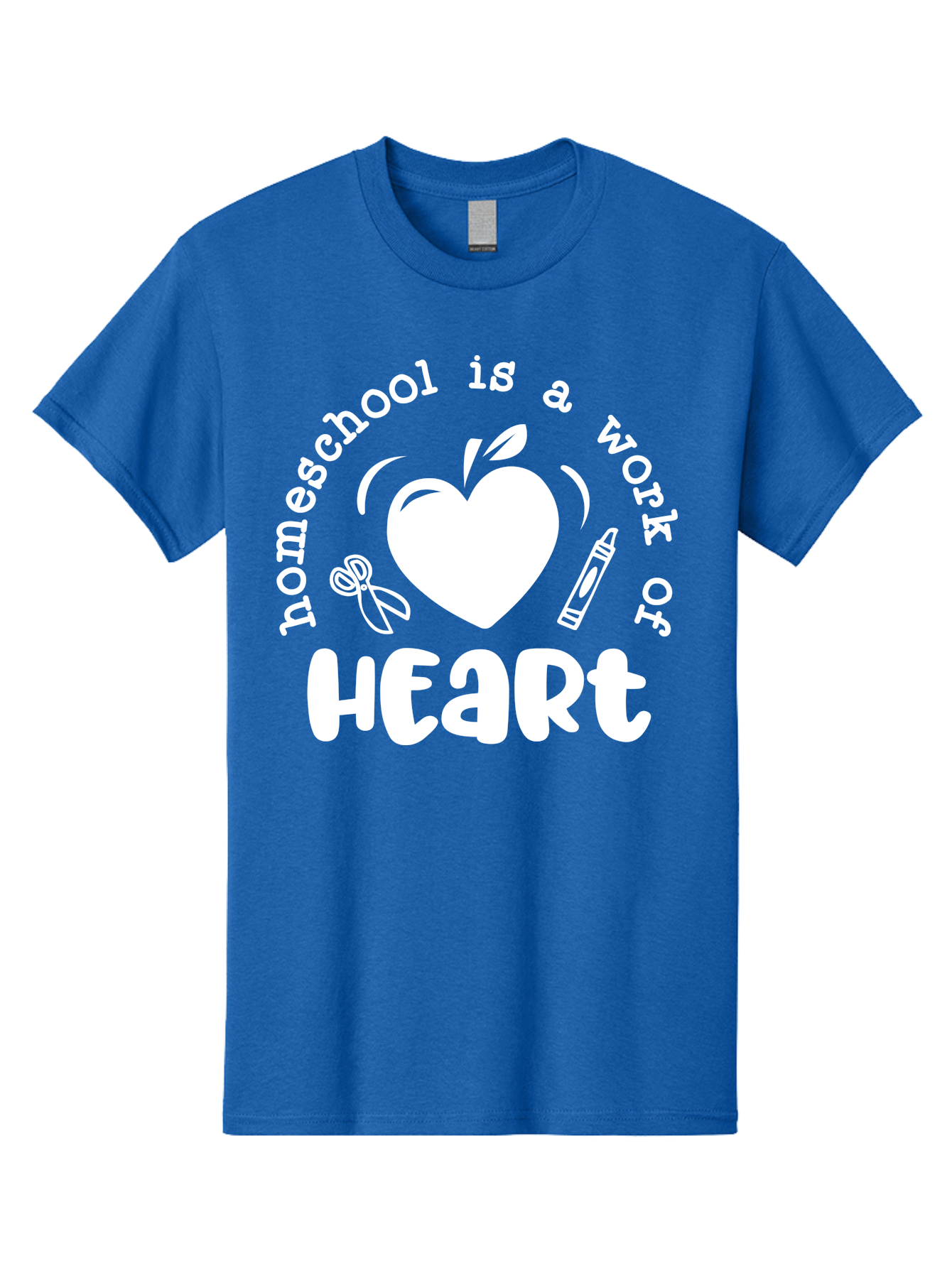 Homeschool-Is-A-Work-Of-Heart-4 Men'S Graphic Tee, 100% Cotton, Comfortable Casual Summer Wear, Machine Washable, Homeschooling Quote, Apple With Heart, Creative Education, Heartwarming Learning, Personalized Schooling, Aab349
