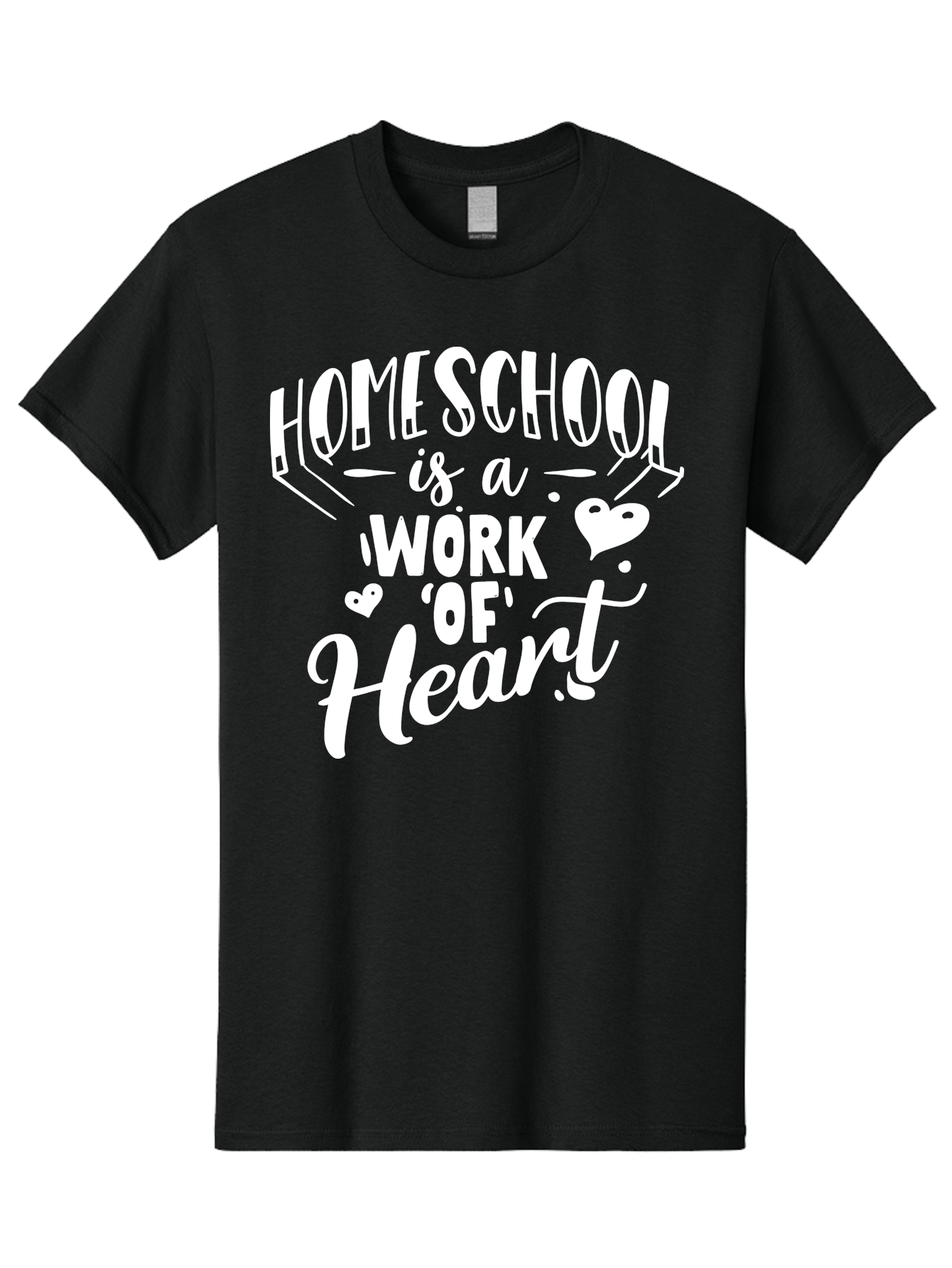 Homeschool-Is-A-Work-Of-Heart Men'S Graphic Tee, 100% Cotton, Comfortable Casual Summer Wear, Machine Washable, Homeschool, Work Of Heart, Education, Learning, Parenting, Homeschooling, Dedication, Love, Passion Aab350