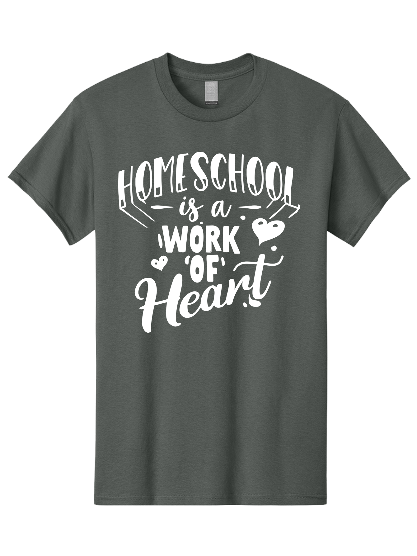 Homeschool-Is-A-Work-Of-Heart Men'S Graphic Tee, 100% Cotton, Comfortable Casual Summer Wear, Machine Washable, Homeschool, Work Of Heart, Education, Learning, Parenting, Homeschooling, Dedication, Love, Passion Aab350