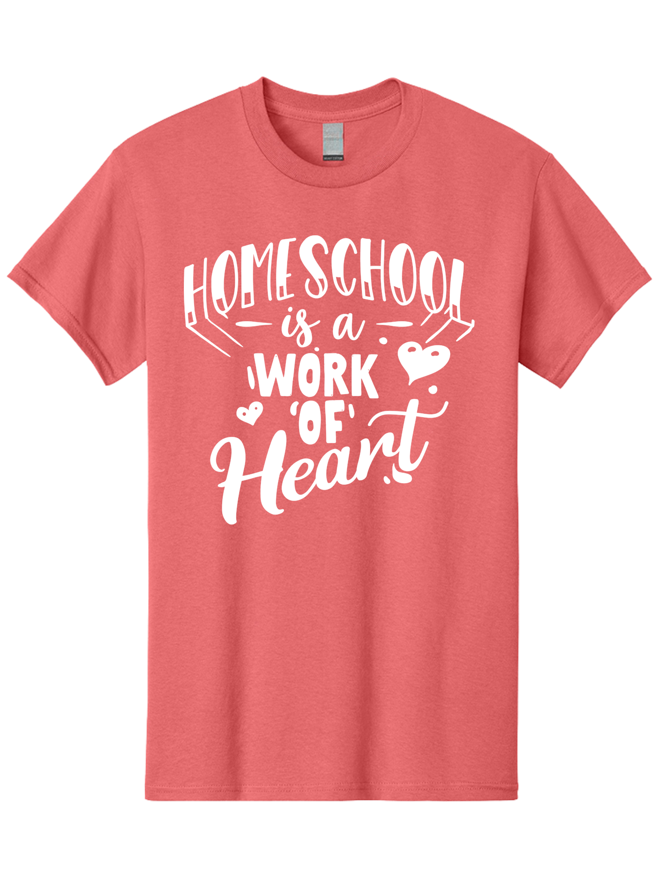 Homeschool-Is-A-Work-Of-Heart Men'S Graphic Tee, 100% Cotton, Comfortable Casual Summer Wear, Machine Washable, Homeschool, Work Of Heart, Education, Learning, Parenting, Homeschooling, Dedication, Love, Passion Aab350