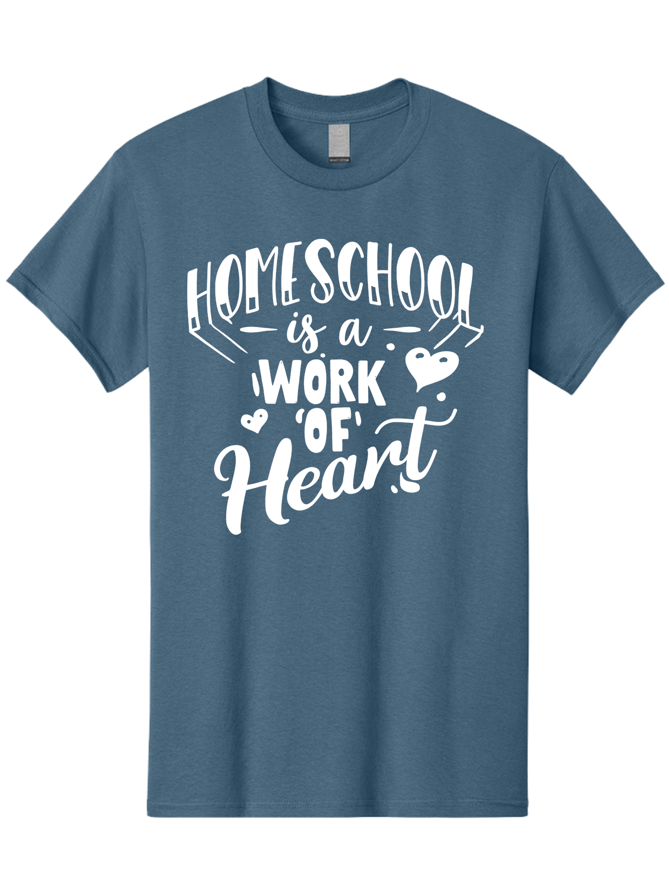 Homeschool-Is-A-Work-Of-Heart Men'S Graphic Tee, 100% Cotton, Comfortable Casual Summer Wear, Machine Washable, Homeschool, Work Of Heart, Education, Learning, Parenting, Homeschooling, Dedication, Love, Passion Aab350