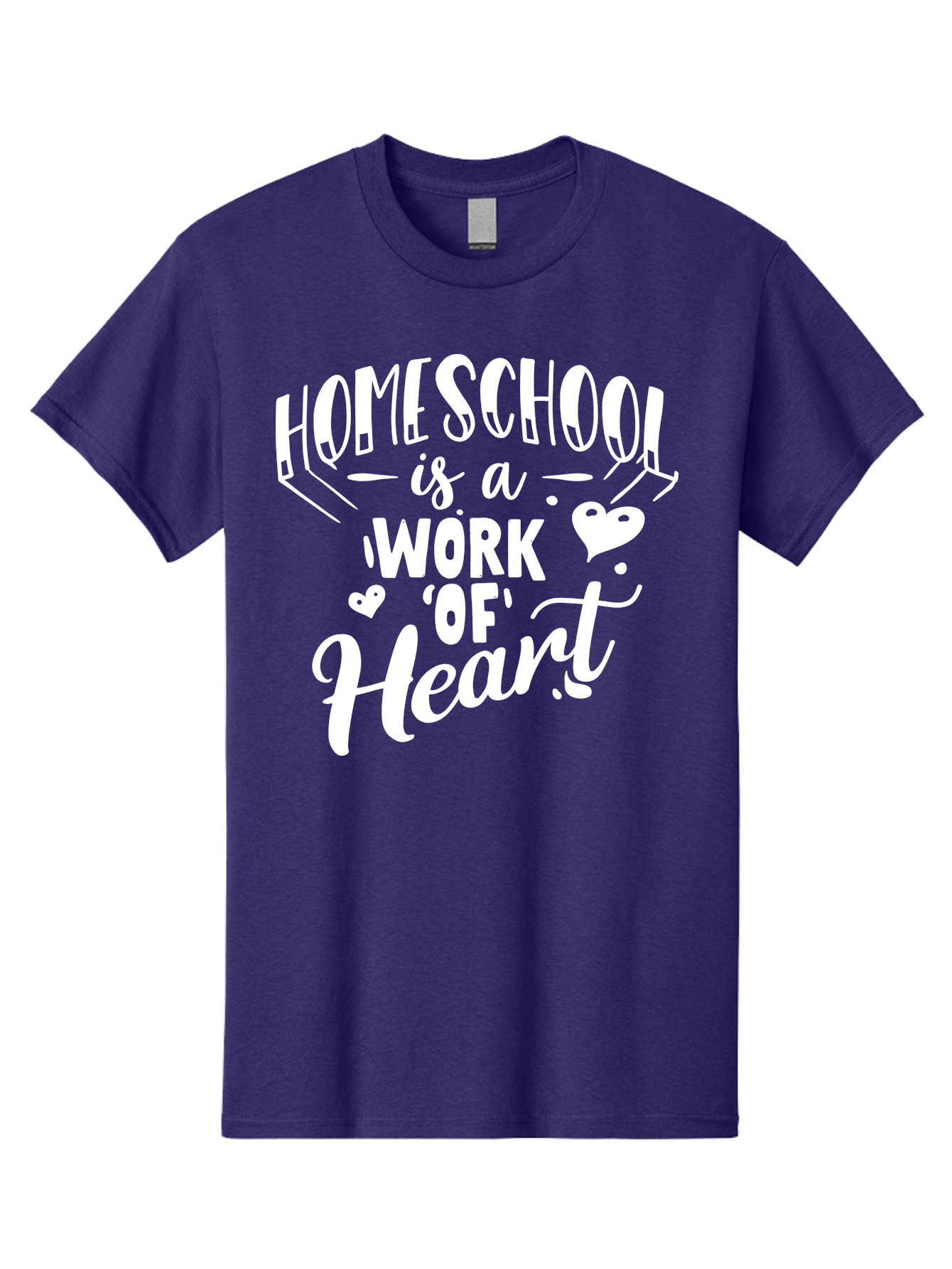 Homeschool-Is-A-Work-Of-Heart Men'S Graphic Tee, 100% Cotton, Comfortable Casual Summer Wear, Machine Washable, Homeschool, Work Of Heart, Education, Learning, Parenting, Homeschooling, Dedication, Love, Passion Aab350
