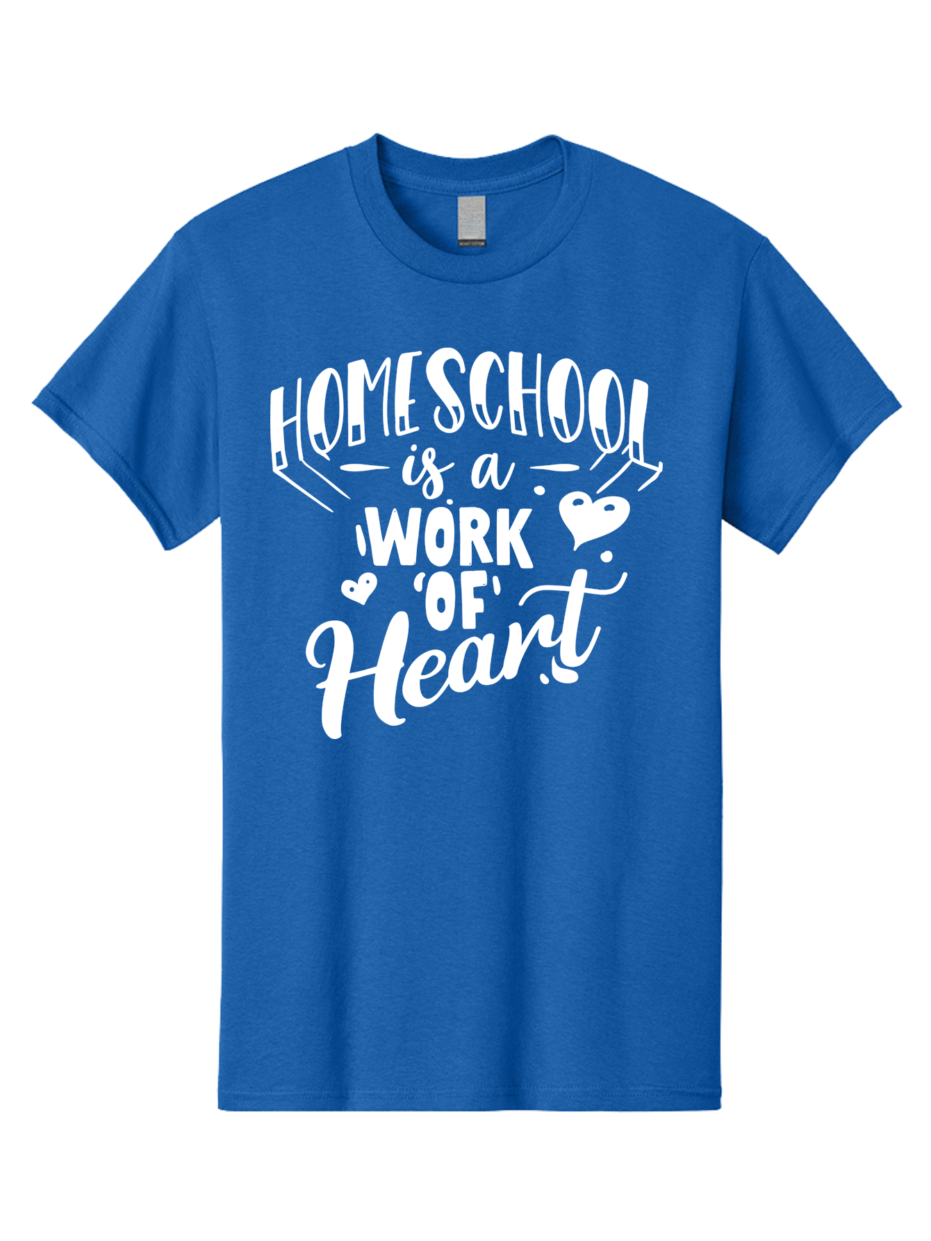 Homeschool-Is-A-Work-Of-Heart Men'S Graphic Tee, 100% Cotton, Comfortable Casual Summer Wear, Machine Washable, Homeschool, Work Of Heart, Education, Learning, Parenting, Homeschooling, Dedication, Love, Passion Aab350