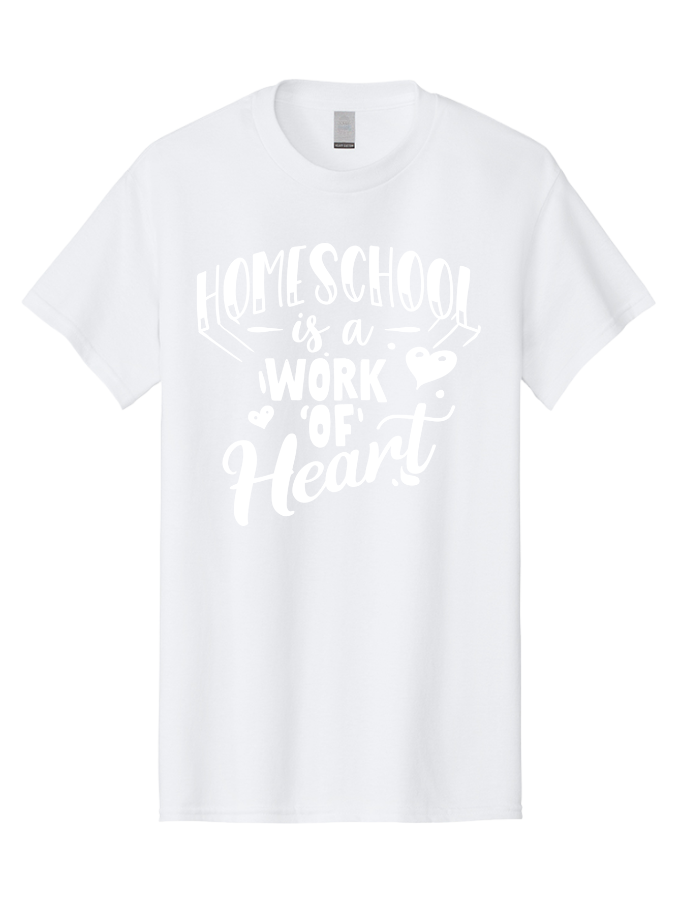 Homeschool-Is-A-Work-Of-Heart Men'S Graphic Tee, 100% Cotton, Comfortable Casual Summer Wear, Machine Washable, Homeschool, Work Of Heart, Education, Learning, Parenting, Homeschooling, Dedication, Love, Passion Aab350