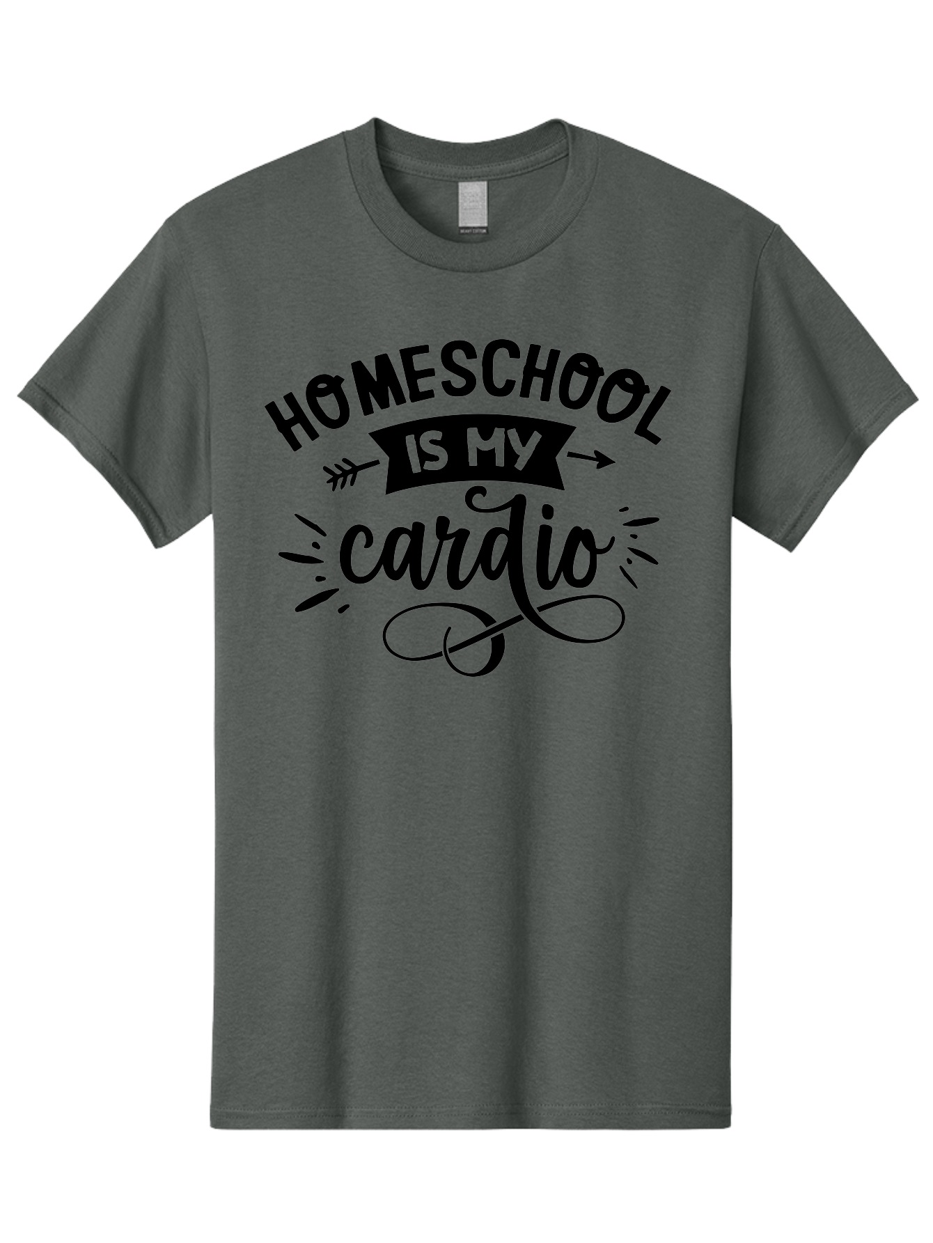 Homeschool-Is-My-Cardio-1 Men'S Graphic Tee, 100% Cotton, Comfortable Casual Summer Wear, Machine Washable, Homeschool, Cardio Workout, Motivational Quote, Fitness Inspiration, Humorous Saying, Parenting Humor, Educational Quotes Aab351