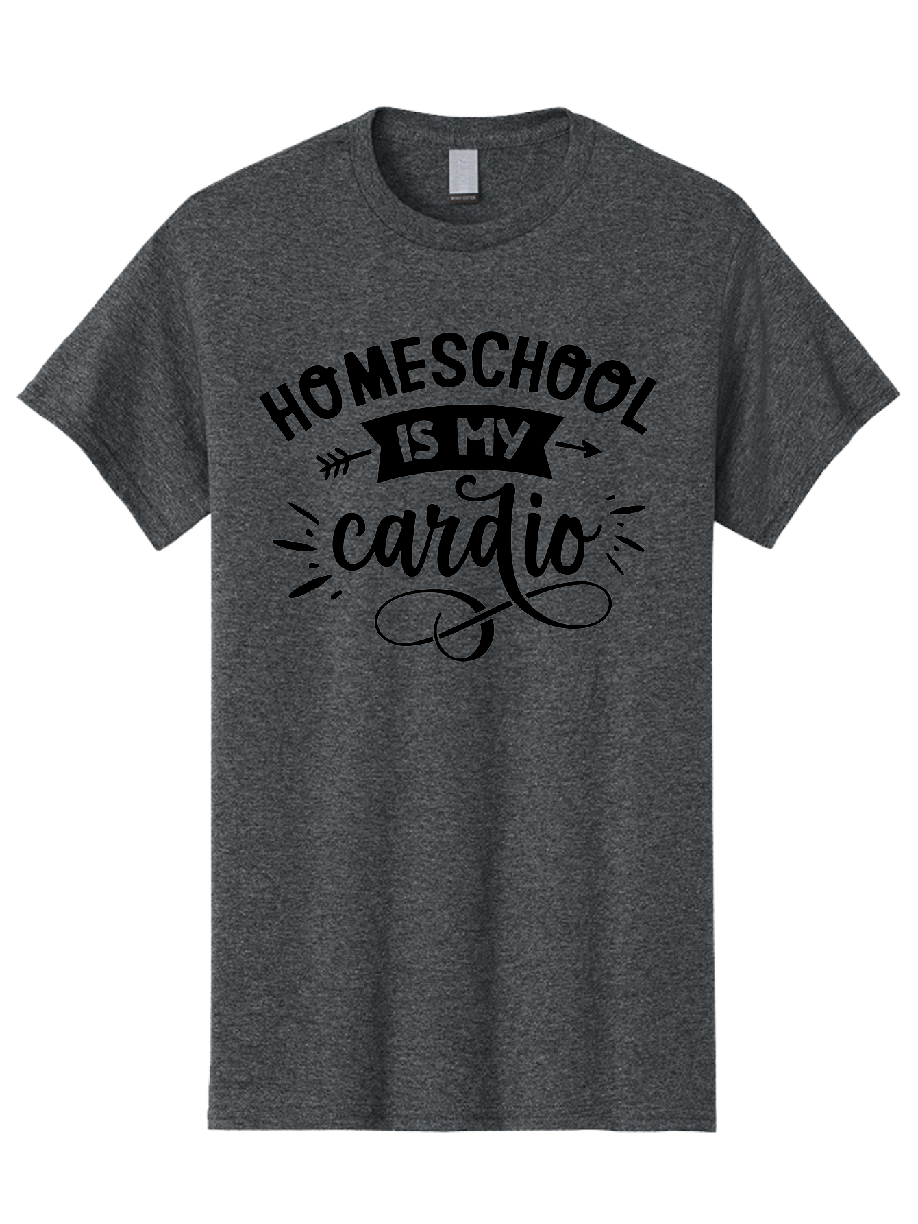 Homeschool-Is-My-Cardio-1 Men'S Graphic Tee, 100% Cotton, Comfortable Casual Summer Wear, Machine Washable, Homeschool, Cardio Workout, Motivational Quote, Fitness Inspiration, Humorous Saying, Parenting Humor, Educational Quotes Aab351