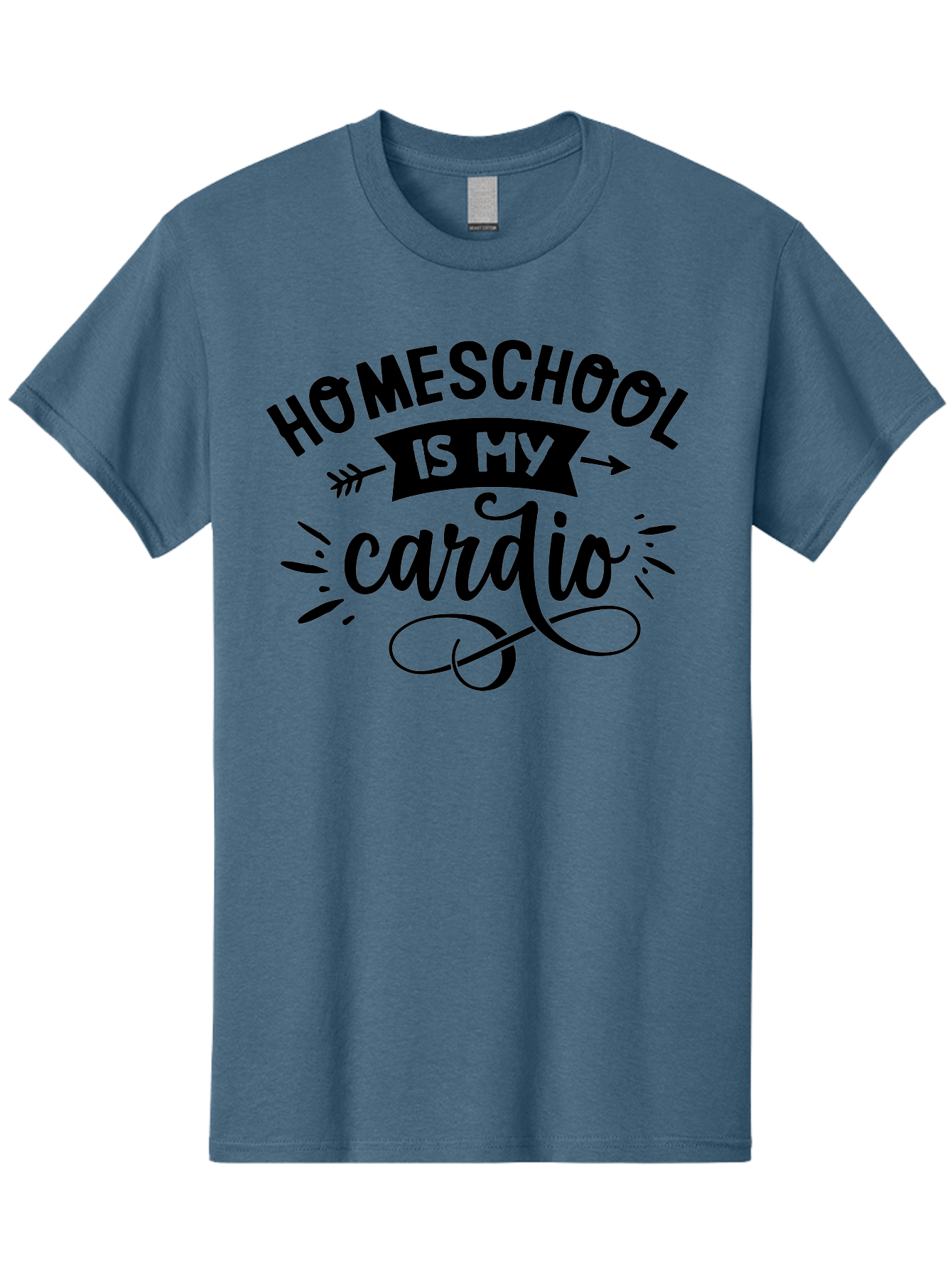 Homeschool-Is-My-Cardio-1 Men'S Graphic Tee, 100% Cotton, Comfortable Casual Summer Wear, Machine Washable, Homeschool, Cardio Workout, Motivational Quote, Fitness Inspiration, Humorous Saying, Parenting Humor, Educational Quotes Aab351
