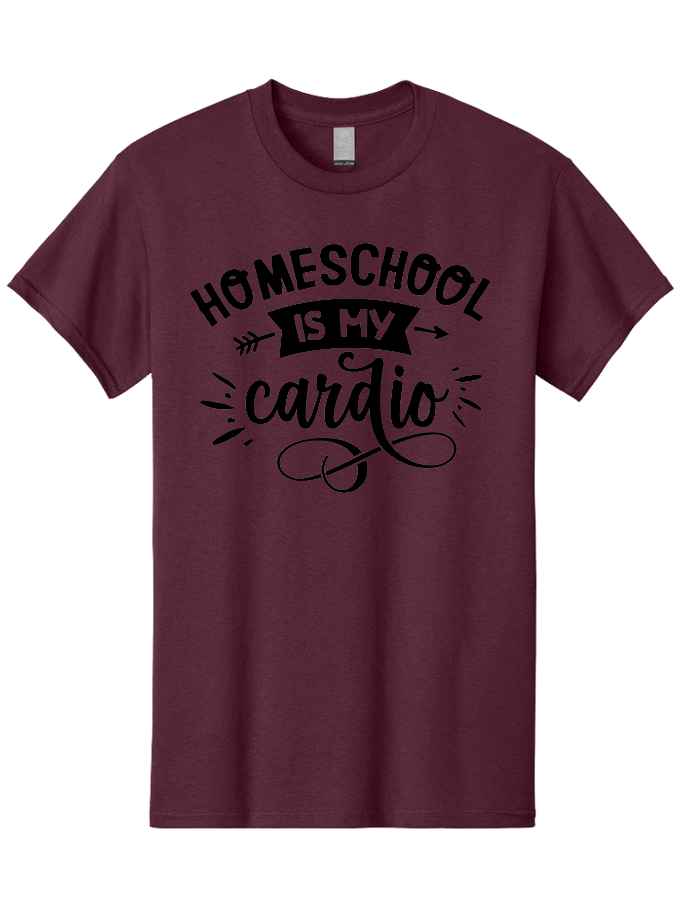 Homeschool-Is-My-Cardio-1 Men'S Graphic Tee, 100% Cotton, Comfortable Casual Summer Wear, Machine Washable, Homeschool, Cardio Workout, Motivational Quote, Fitness Inspiration, Humorous Saying, Parenting Humor, Educational Quotes Aab351