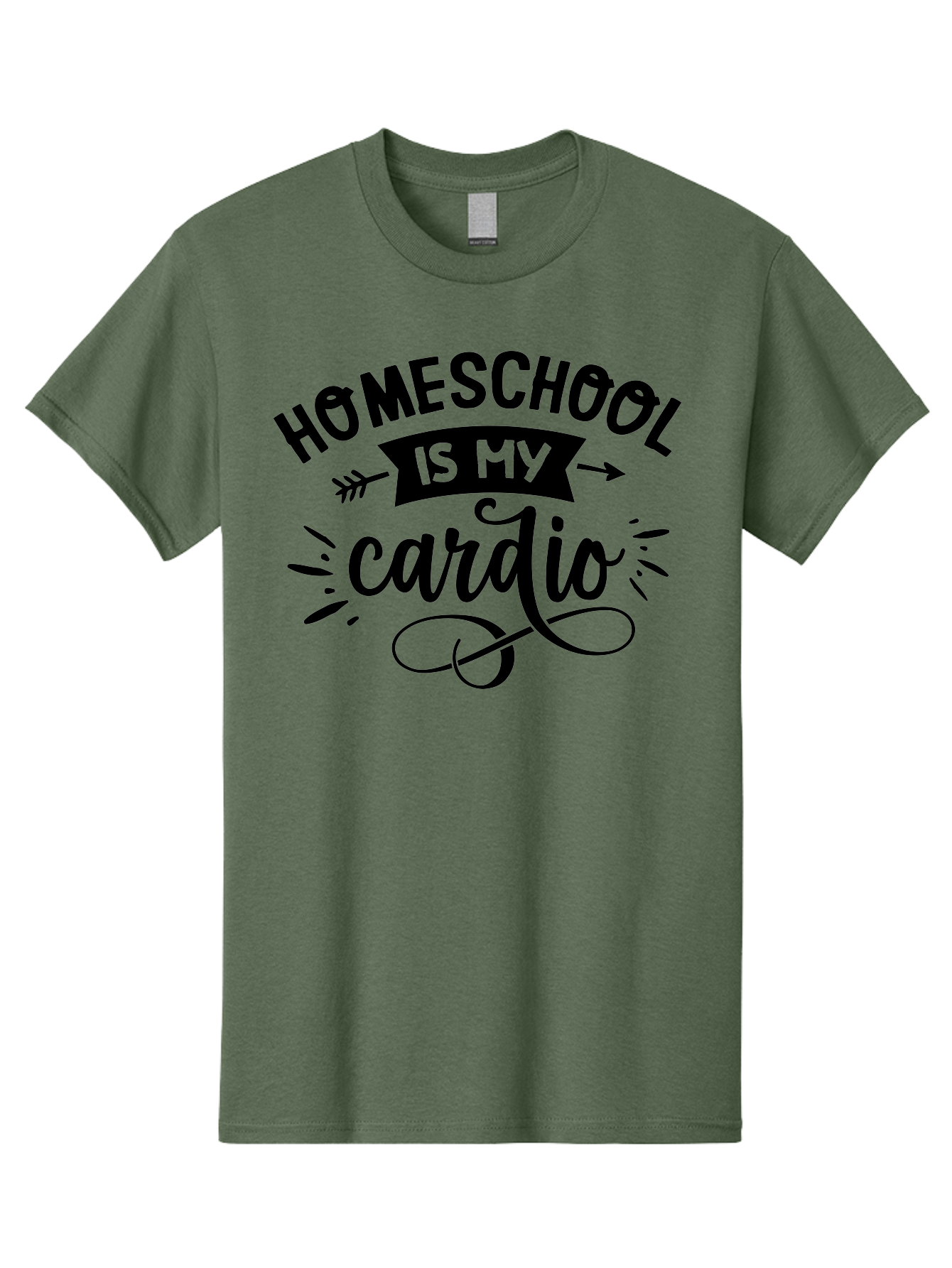Homeschool-Is-My-Cardio-1 Men'S Graphic Tee, 100% Cotton, Comfortable Casual Summer Wear, Machine Washable, Homeschool, Cardio Workout, Motivational Quote, Fitness Inspiration, Humorous Saying, Parenting Humor, Educational Quotes Aab351