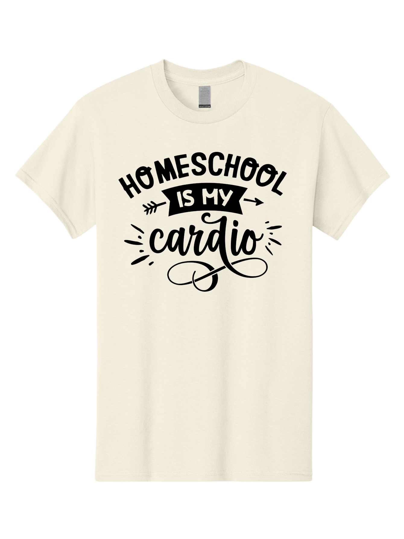 Homeschool-Is-My-Cardio-1 Men'S Graphic Tee, 100% Cotton, Comfortable Casual Summer Wear, Machine Washable, Homeschool, Cardio Workout, Motivational Quote, Fitness Inspiration, Humorous Saying, Parenting Humor, Educational Quotes Aab351
