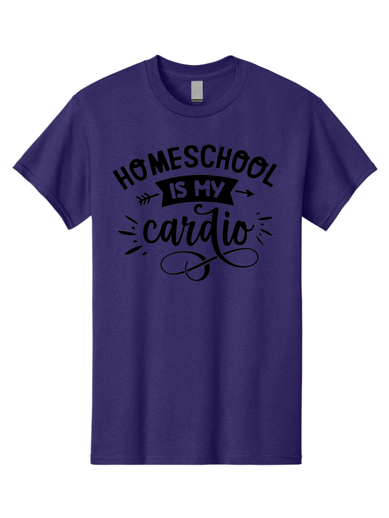 Homeschool-Is-My-Cardio-1 Men'S Graphic Tee, 100% Cotton, Comfortable Casual Summer Wear, Machine Washable, Homeschool, Cardio Workout, Motivational Quote, Fitness Inspiration, Humorous Saying, Parenting Humor, Educational Quotes Aab351