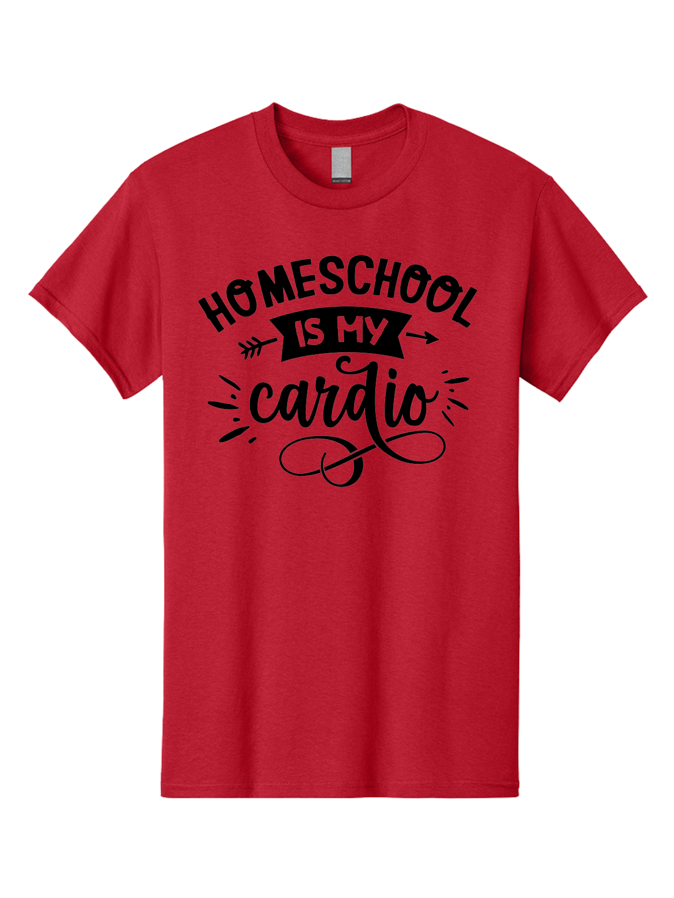 Homeschool-Is-My-Cardio-1 Men'S Graphic Tee, 100% Cotton, Comfortable Casual Summer Wear, Machine Washable, Homeschool, Cardio Workout, Motivational Quote, Fitness Inspiration, Humorous Saying, Parenting Humor, Educational Quotes Aab351