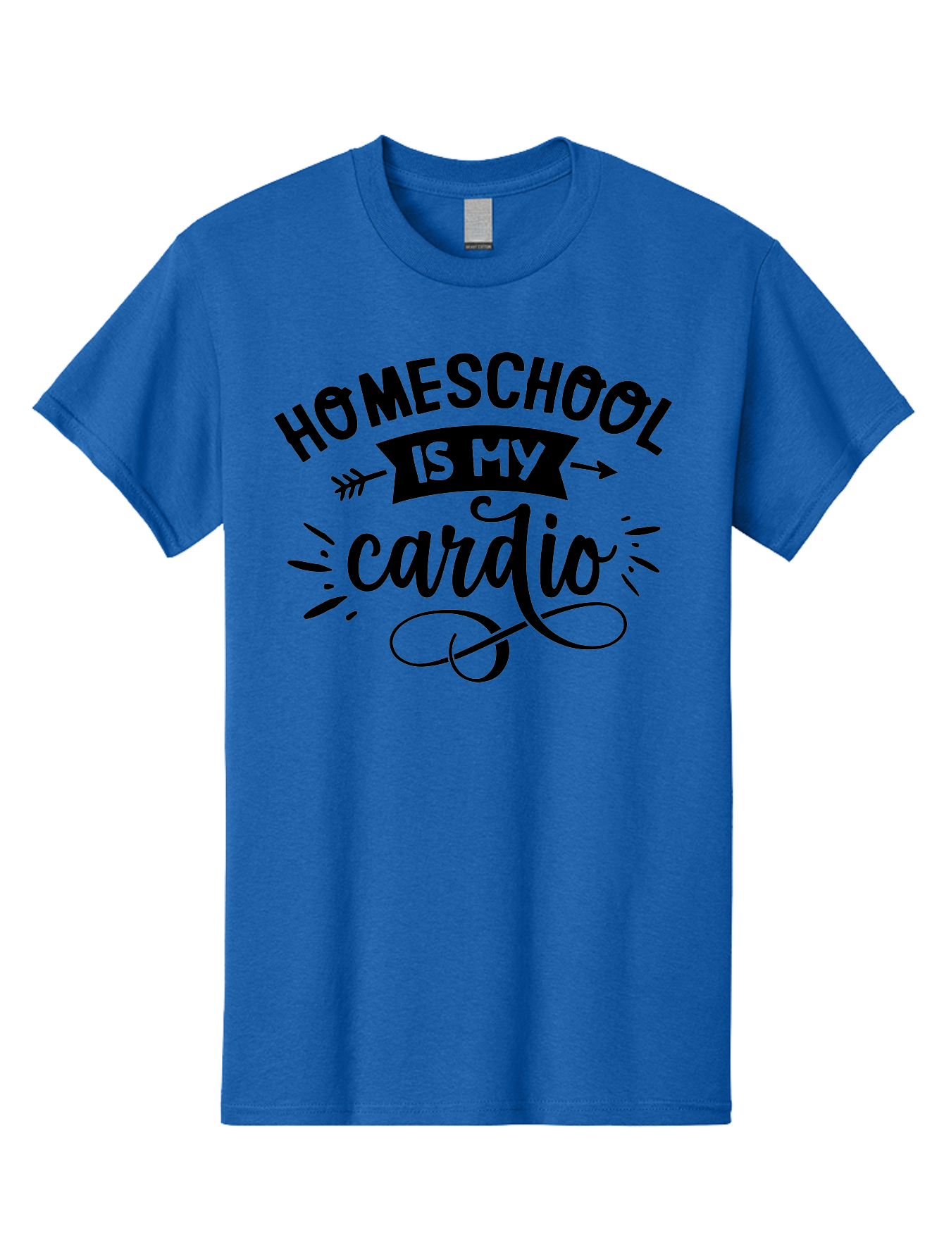 Homeschool-Is-My-Cardio-1 Men'S Graphic Tee, 100% Cotton, Comfortable Casual Summer Wear, Machine Washable, Homeschool, Cardio Workout, Motivational Quote, Fitness Inspiration, Humorous Saying, Parenting Humor, Educational Quotes Aab351