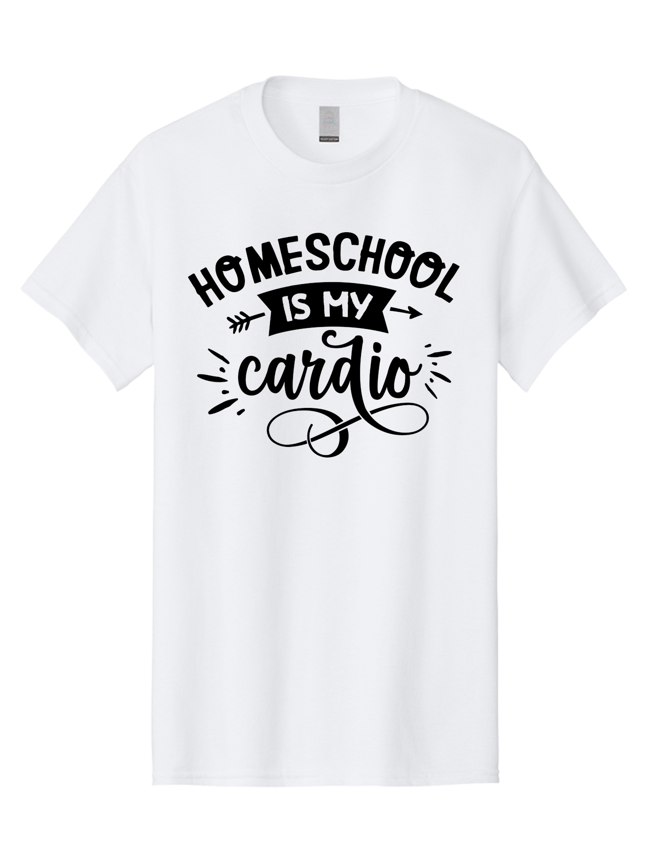Homeschool-Is-My-Cardio-1 Men'S Graphic Tee, 100% Cotton, Comfortable Casual Summer Wear, Machine Washable, Homeschool, Cardio Workout, Motivational Quote, Fitness Inspiration, Humorous Saying, Parenting Humor, Educational Quotes Aab351