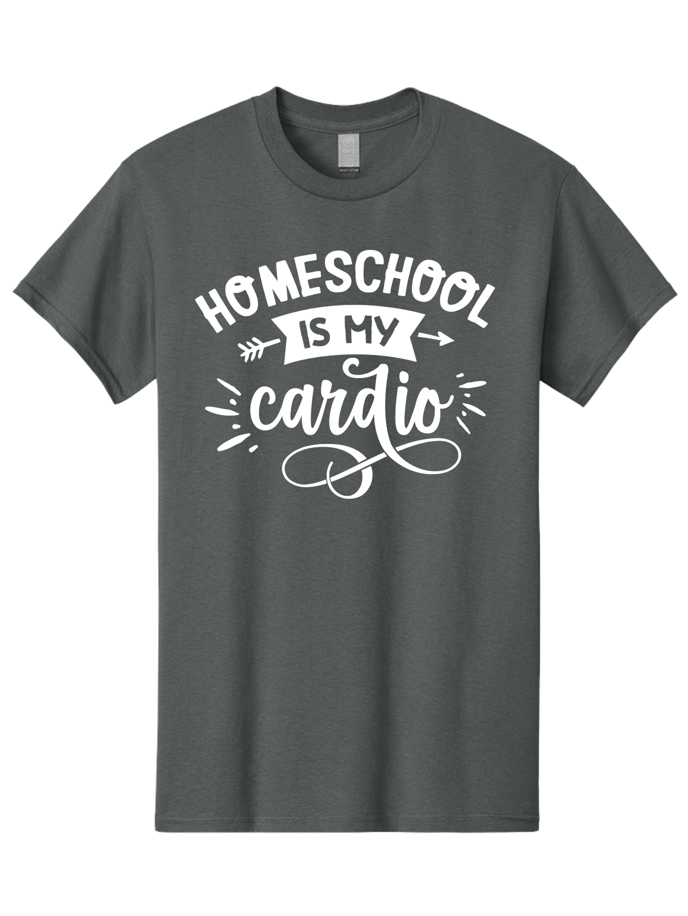 Homeschool-Is-My-Cardio Men'S Graphic Tee, 100% Cotton, Comfortable Casual Summer Wear, Machine Washable, Homeschool Humor, Funny Quotes, Cardio Workout, Homeschooling Parents, Witty Sayings, Inspirational Quotes, Motivational Phrases Aab352