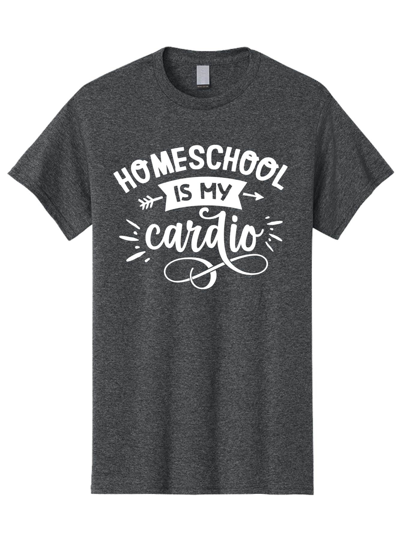 Homeschool-Is-My-Cardio Men'S Graphic Tee, 100% Cotton, Comfortable Casual Summer Wear, Machine Washable, Homeschool Humor, Funny Quotes, Cardio Workout, Homeschooling Parents, Witty Sayings, Inspirational Quotes, Motivational Phrases Aab352