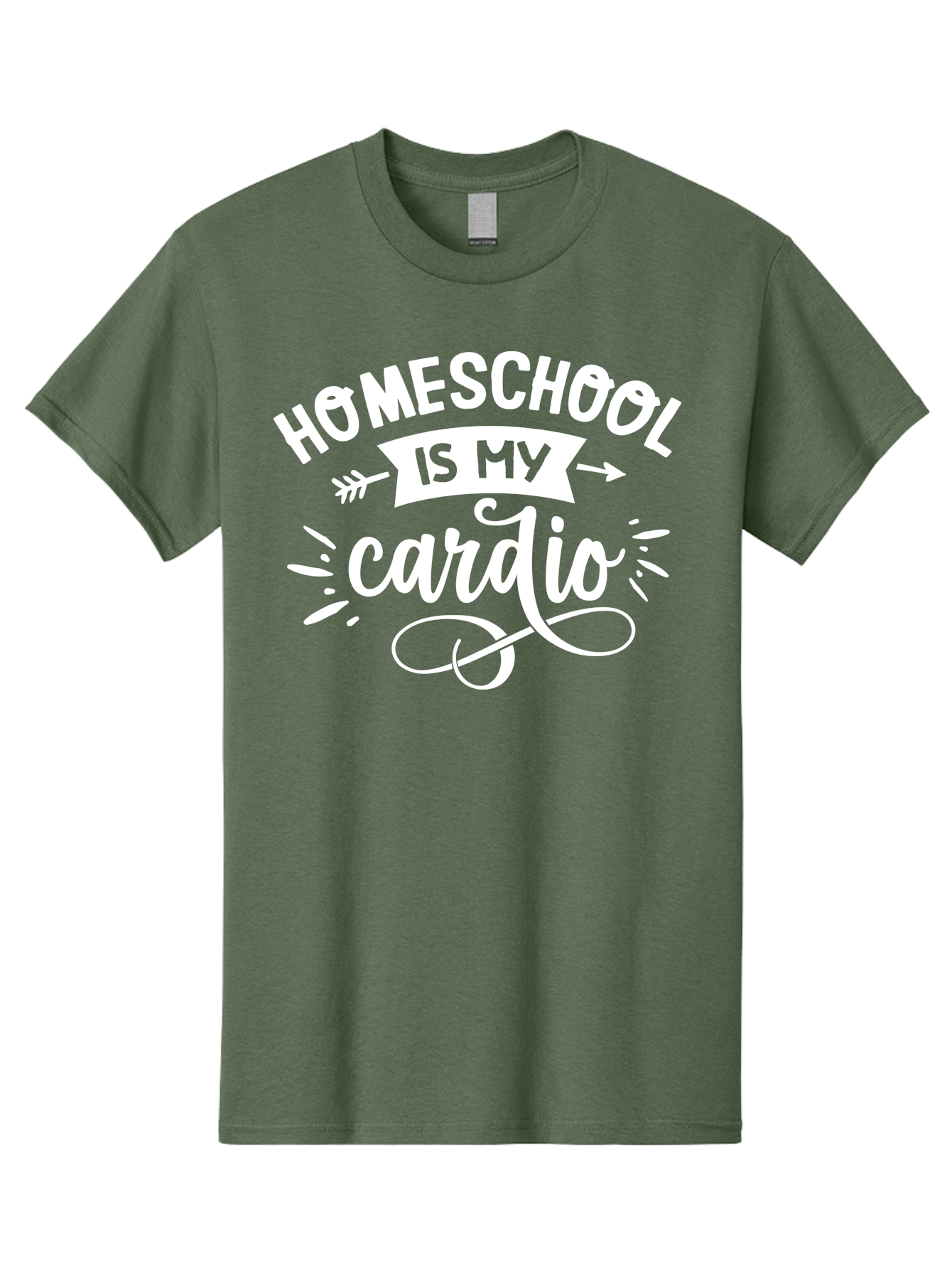 Homeschool-Is-My-Cardio Men'S Graphic Tee, 100% Cotton, Comfortable Casual Summer Wear, Machine Washable, Homeschool Humor, Funny Quotes, Cardio Workout, Homeschooling Parents, Witty Sayings, Inspirational Quotes, Motivational Phrases Aab352