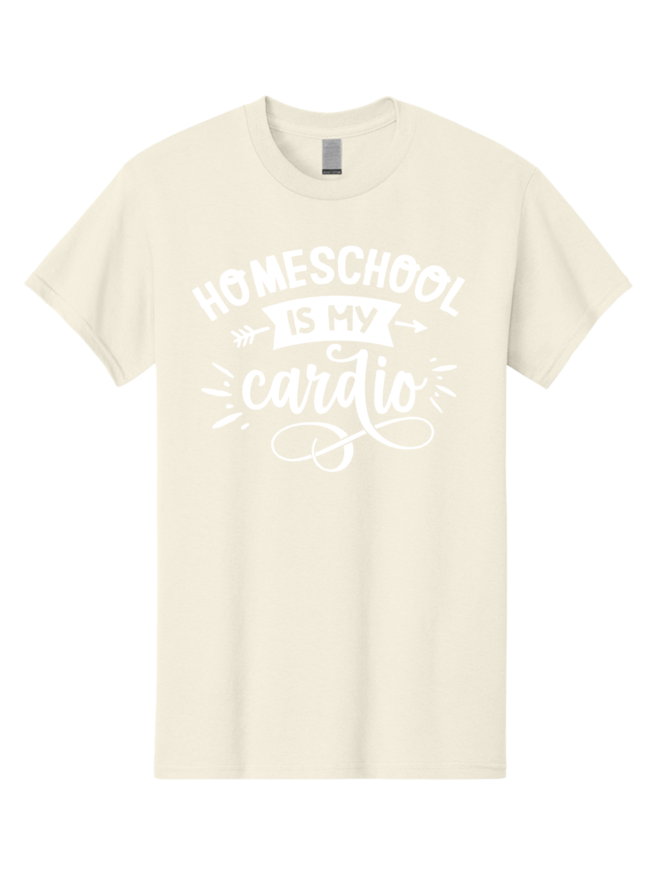 Homeschool-Is-My-Cardio Men'S Graphic Tee, 100% Cotton, Comfortable Casual Summer Wear, Machine Washable, Homeschool Humor, Funny Quotes, Cardio Workout, Homeschooling Parents, Witty Sayings, Inspirational Quotes, Motivational Phrases Aab352