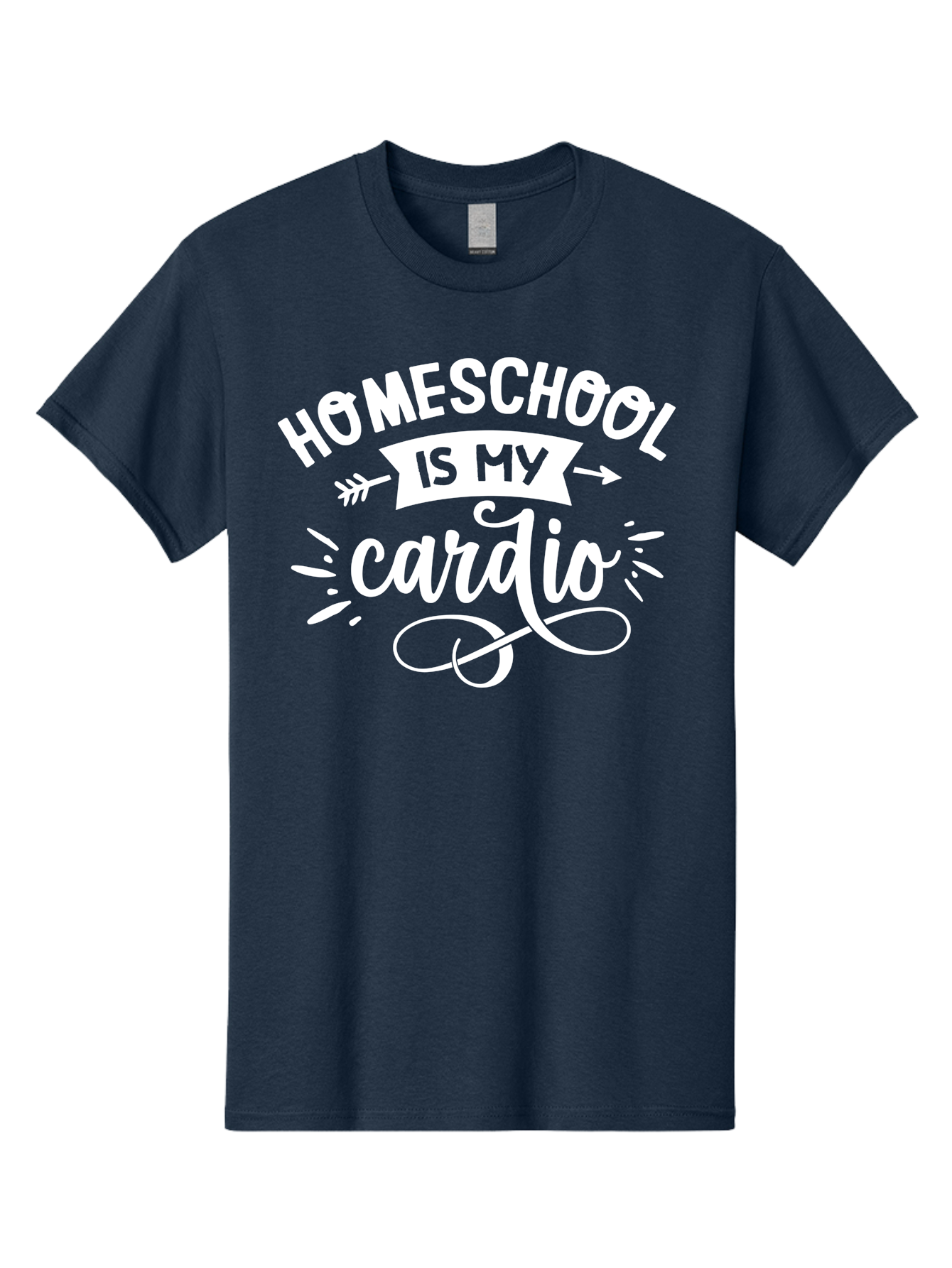 Homeschool-Is-My-Cardio Men'S Graphic Tee, 100% Cotton, Comfortable Casual Summer Wear, Machine Washable, Homeschool Humor, Funny Quotes, Cardio Workout, Homeschooling Parents, Witty Sayings, Inspirational Quotes, Motivational Phrases Aab352