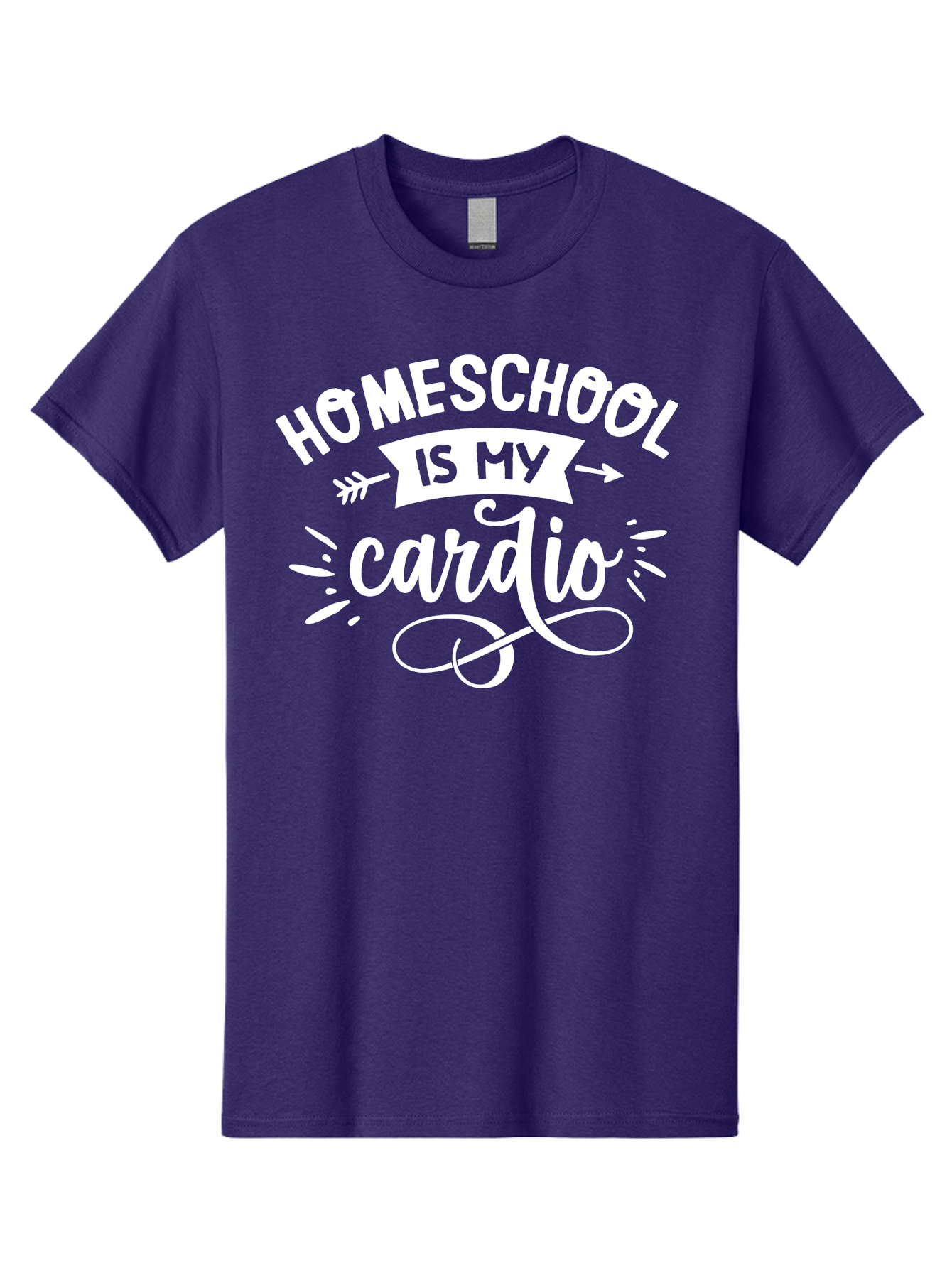 Homeschool-Is-My-Cardio Men'S Graphic Tee, 100% Cotton, Comfortable Casual Summer Wear, Machine Washable, Homeschool Humor, Funny Quotes, Cardio Workout, Homeschooling Parents, Witty Sayings, Inspirational Quotes, Motivational Phrases Aab352