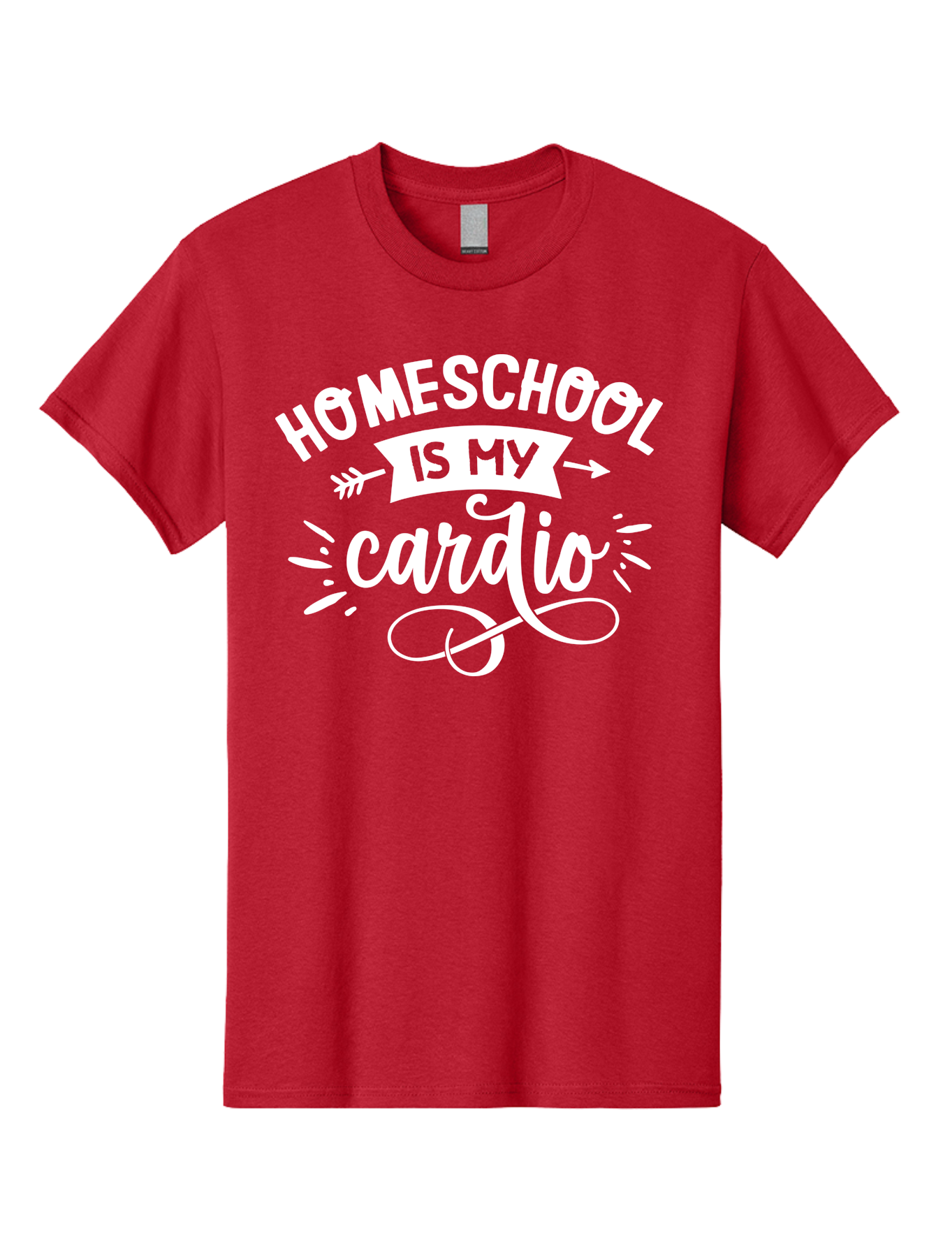 Homeschool-Is-My-Cardio Men'S Graphic Tee, 100% Cotton, Comfortable Casual Summer Wear, Machine Washable, Homeschool Humor, Funny Quotes, Cardio Workout, Homeschooling Parents, Witty Sayings, Inspirational Quotes, Motivational Phrases Aab352