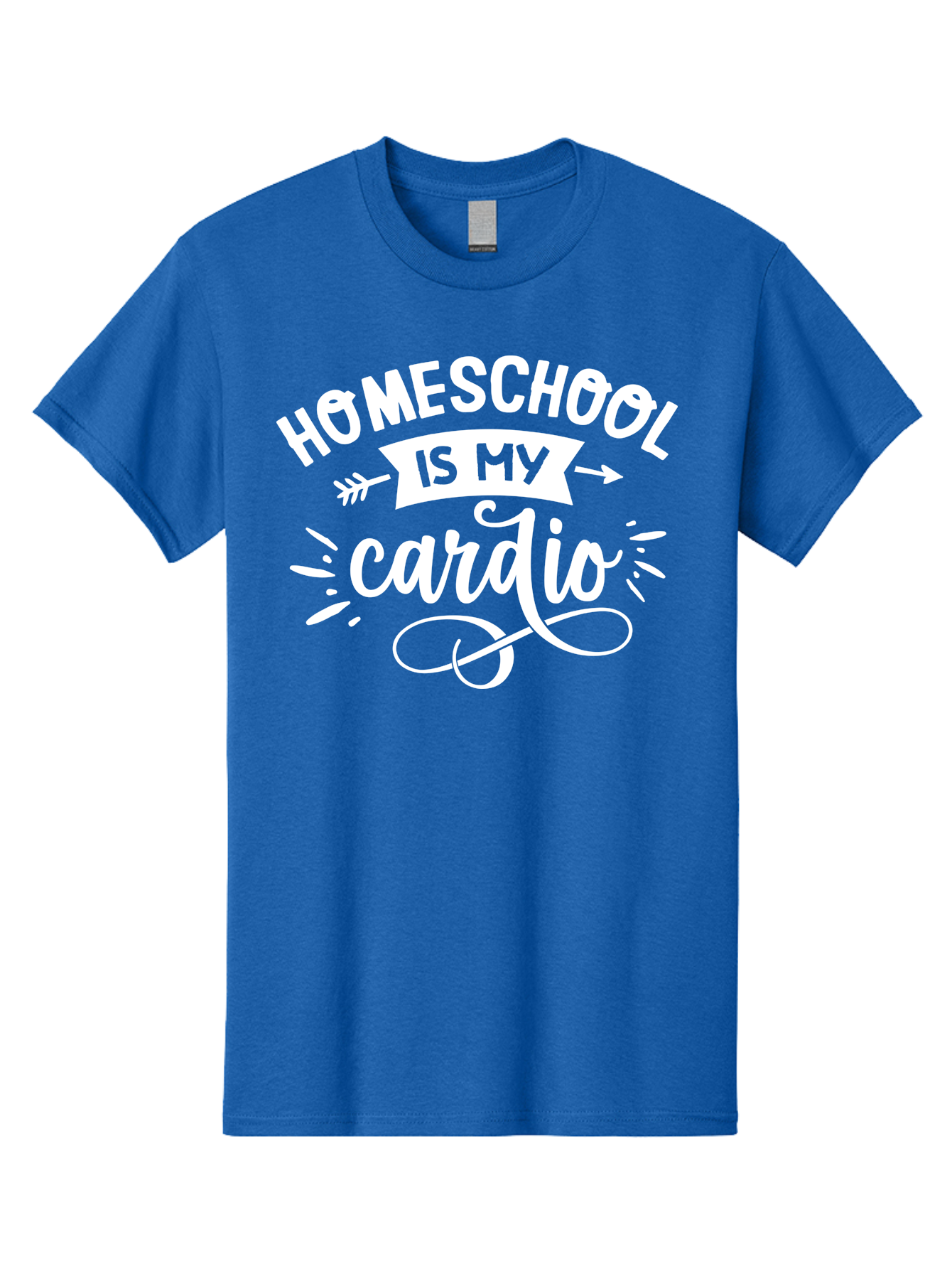 Homeschool-Is-My-Cardio Men'S Graphic Tee, 100% Cotton, Comfortable Casual Summer Wear, Machine Washable, Homeschool Humor, Funny Quotes, Cardio Workout, Homeschooling Parents, Witty Sayings, Inspirational Quotes, Motivational Phrases Aab352
