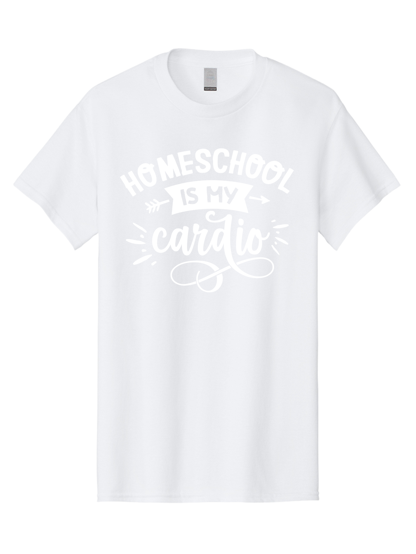 Homeschool-Is-My-Cardio Men'S Graphic Tee, 100% Cotton, Comfortable Casual Summer Wear, Machine Washable, Homeschool Humor, Funny Quotes, Cardio Workout, Homeschooling Parents, Witty Sayings, Inspirational Quotes, Motivational Phrases Aab352