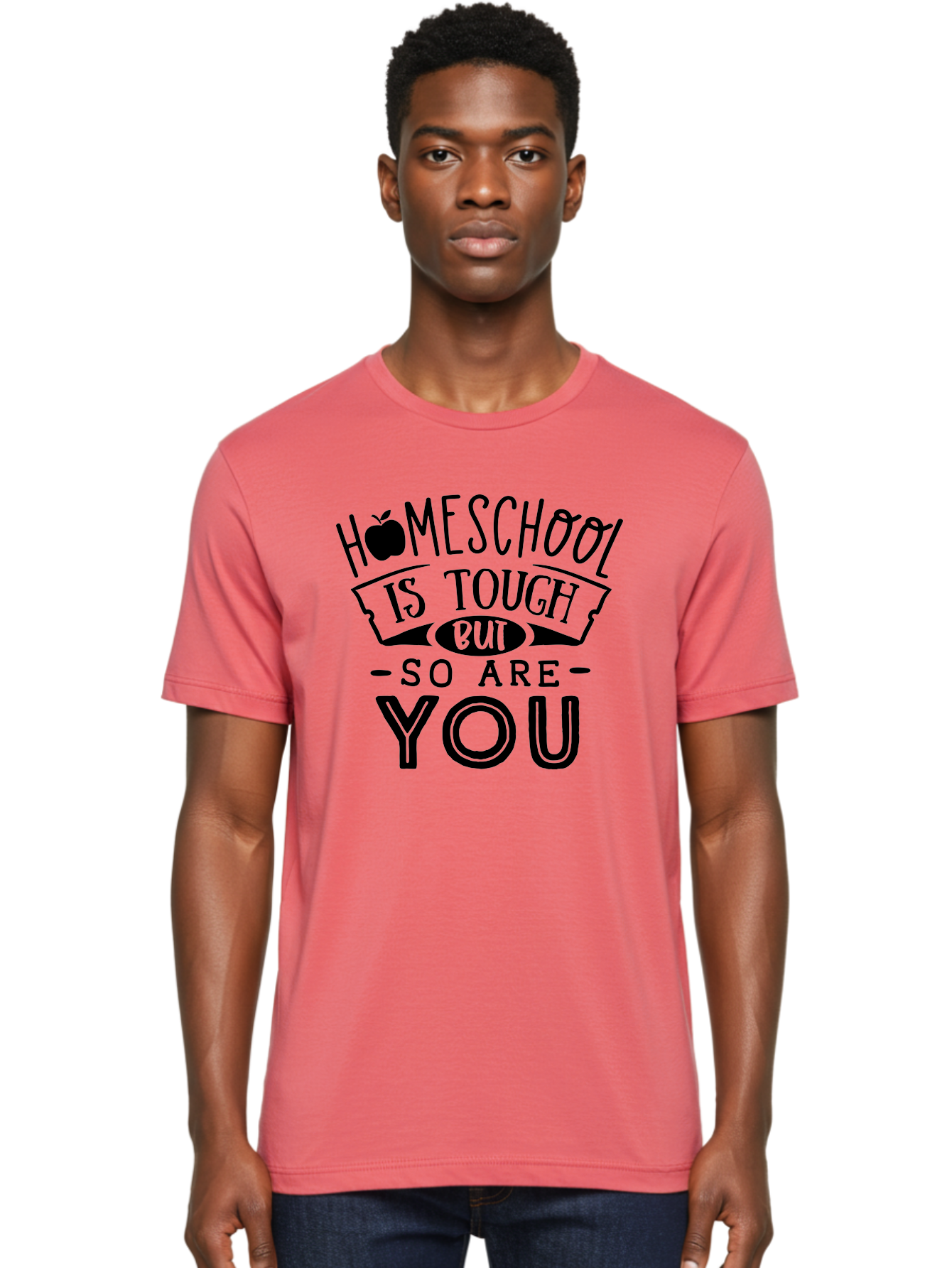 Homeschool-Is-Tough-But-So-Are-You Men'S Graphic Tee, 100% Cotton, Comfortable Casual Summer Wear, Machine Washable, Homeschool, Motivational Quote, Homeschooling, Tough But Strong, Inspirational Saying, Education, Learning, Empowerment Aab356