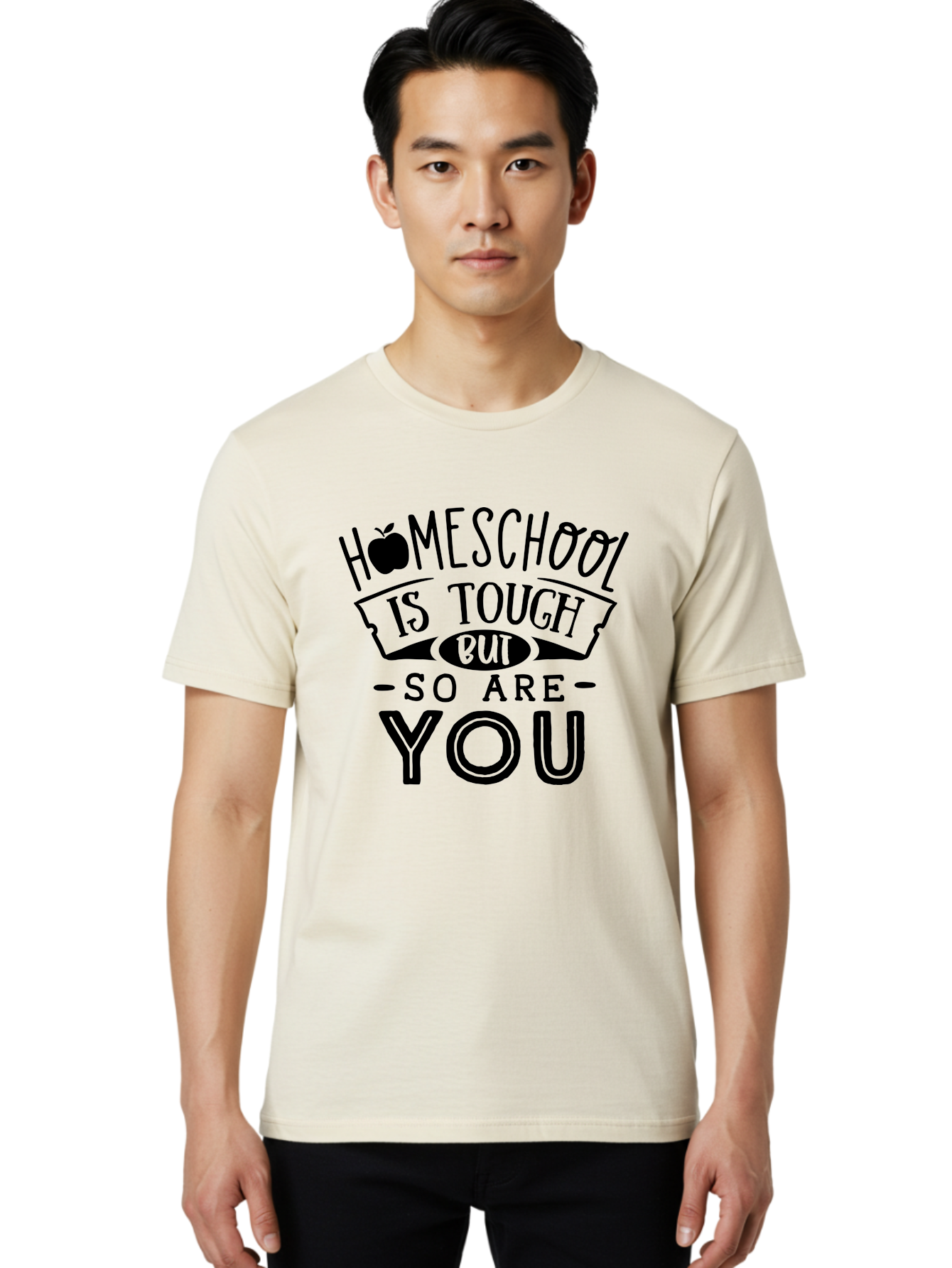 Homeschool-Is-Tough-But-So-Are-You Men'S Graphic Tee, 100% Cotton, Comfortable Casual Summer Wear, Machine Washable, Homeschool, Motivational Quote, Homeschooling, Tough But Strong, Inspirational Saying, Education, Learning, Empowerment Aab356