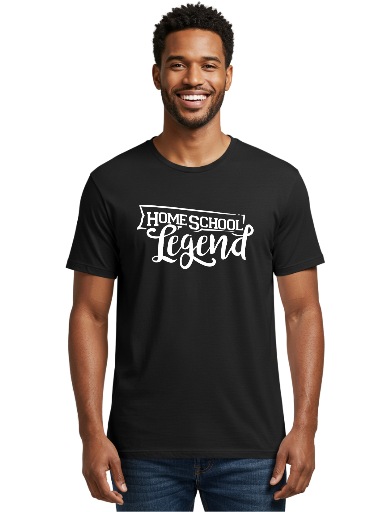 Homeschool-Legend Men'S Graphic Tee, 100% Cotton, Comfortable Casual Summer Wear, Machine Washable, Homeschool Legend, Homeschooling, Education, Learning, Custom Design, Personalized Logo, Inspirational Quote, Motivational Phrase, Aab357